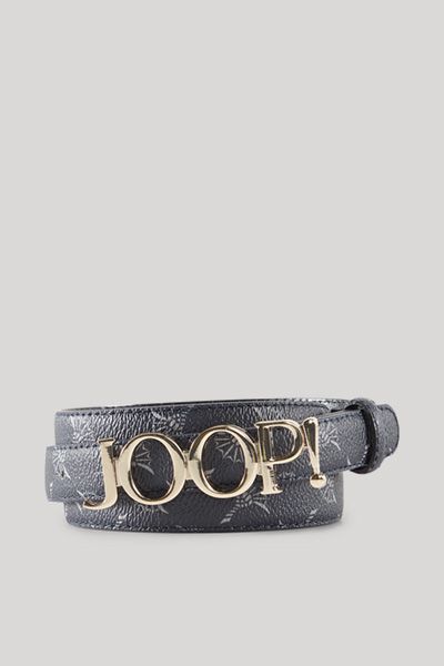 JOOP! Dunkelblauer Gürtel mit Kornblumenmuster und Logo-Schnalle