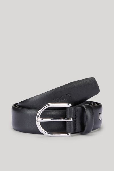 JOOP! Schwarzer Ledergürtel mit silberner Schnalle für Damen