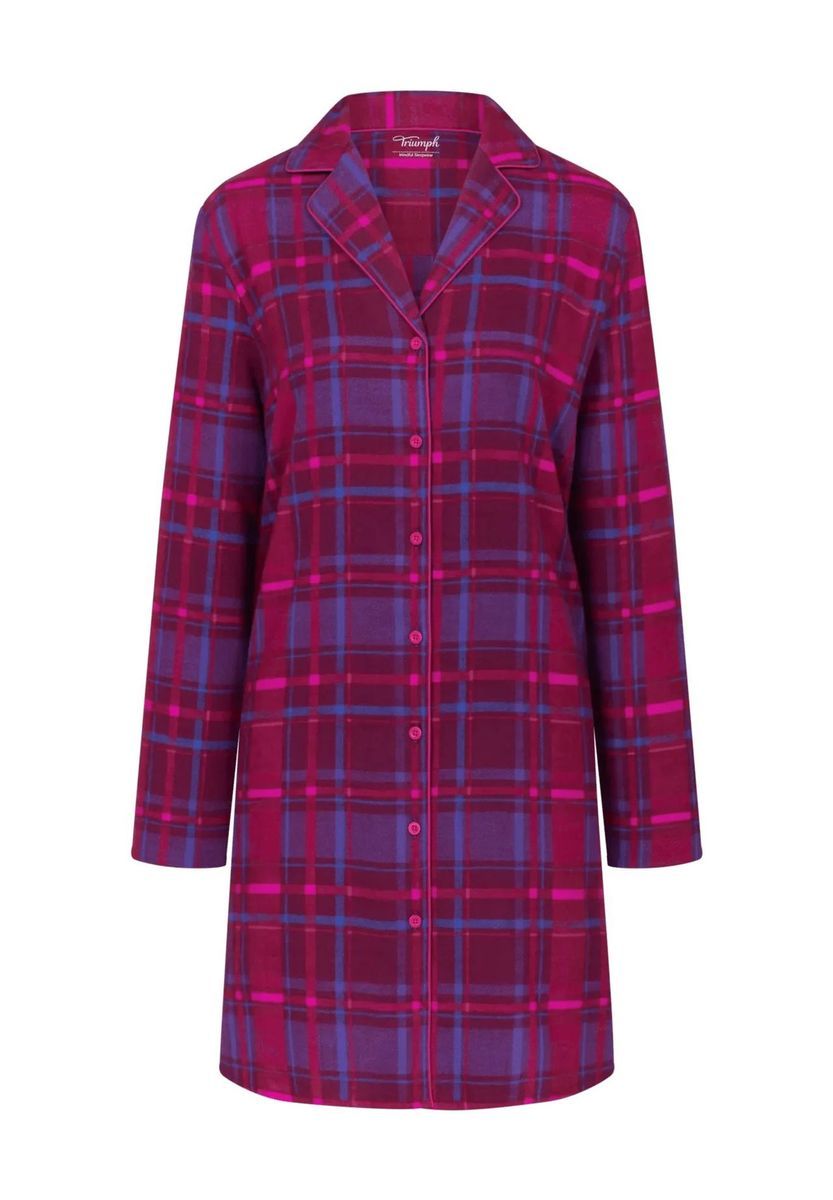 Burgunderfarbenes Boyfriend-Nachthemd aus Baumwolle