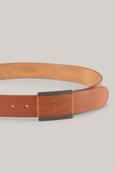 JOOP! Jeans Cognac brauner Ledergürtel mit Metallschnalle