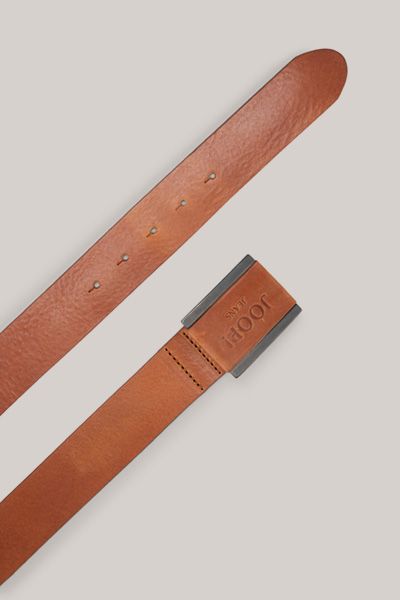 JOOP! Jeans Cognac brauner Ledergürtel mit Metallschnalle