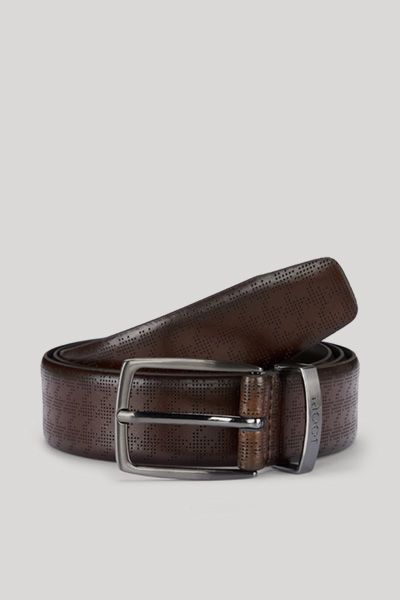 Joop! Dunkelbrauner Ledergürtel perforiert mit Dornschließe