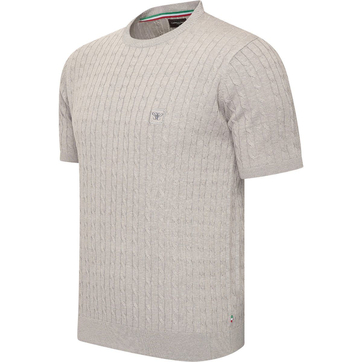 Cappuccino Italia Loreto Cable Knit Tee  Grau