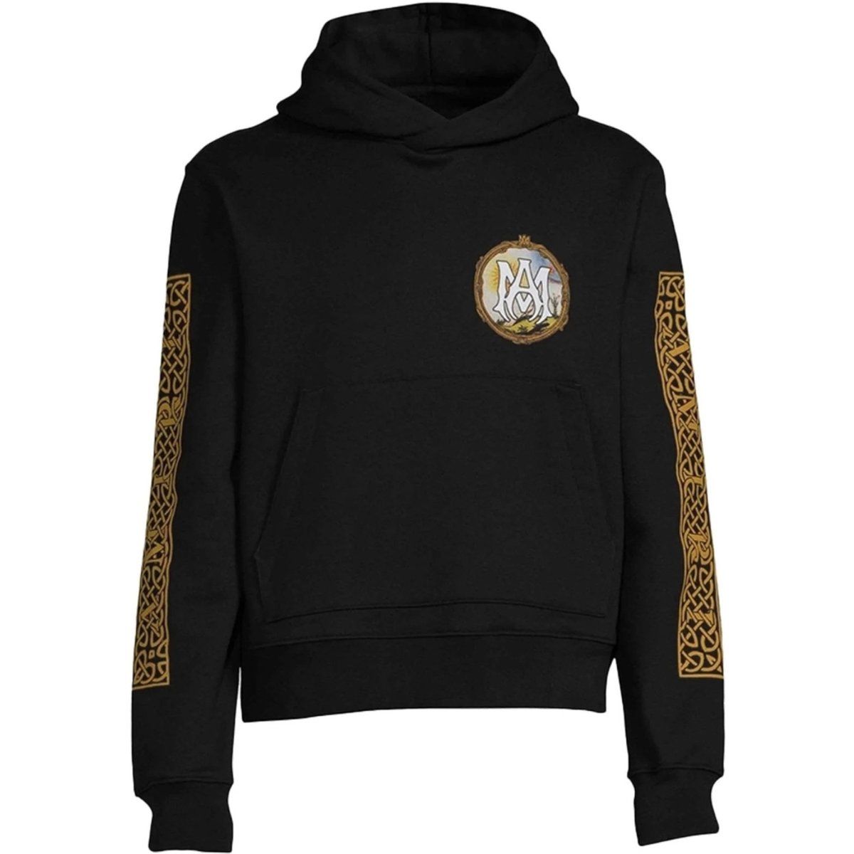 Amiri Lanscape Frame Design Schwarzer Kapuzenpullover