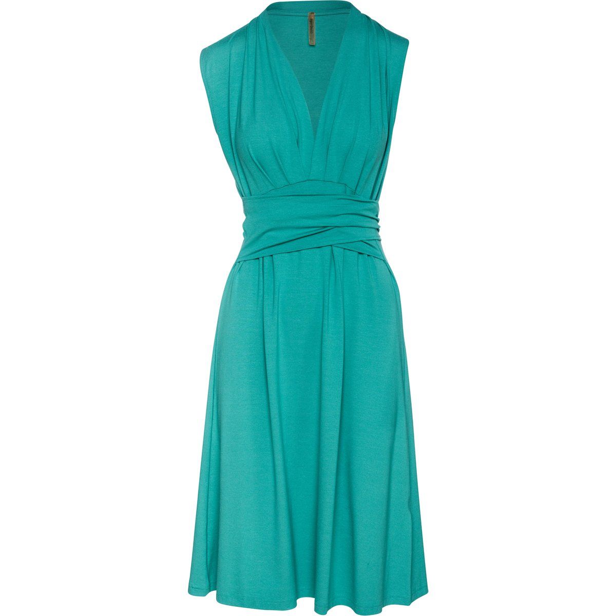 Kleid mit V-Ausschnitt und Schärpe