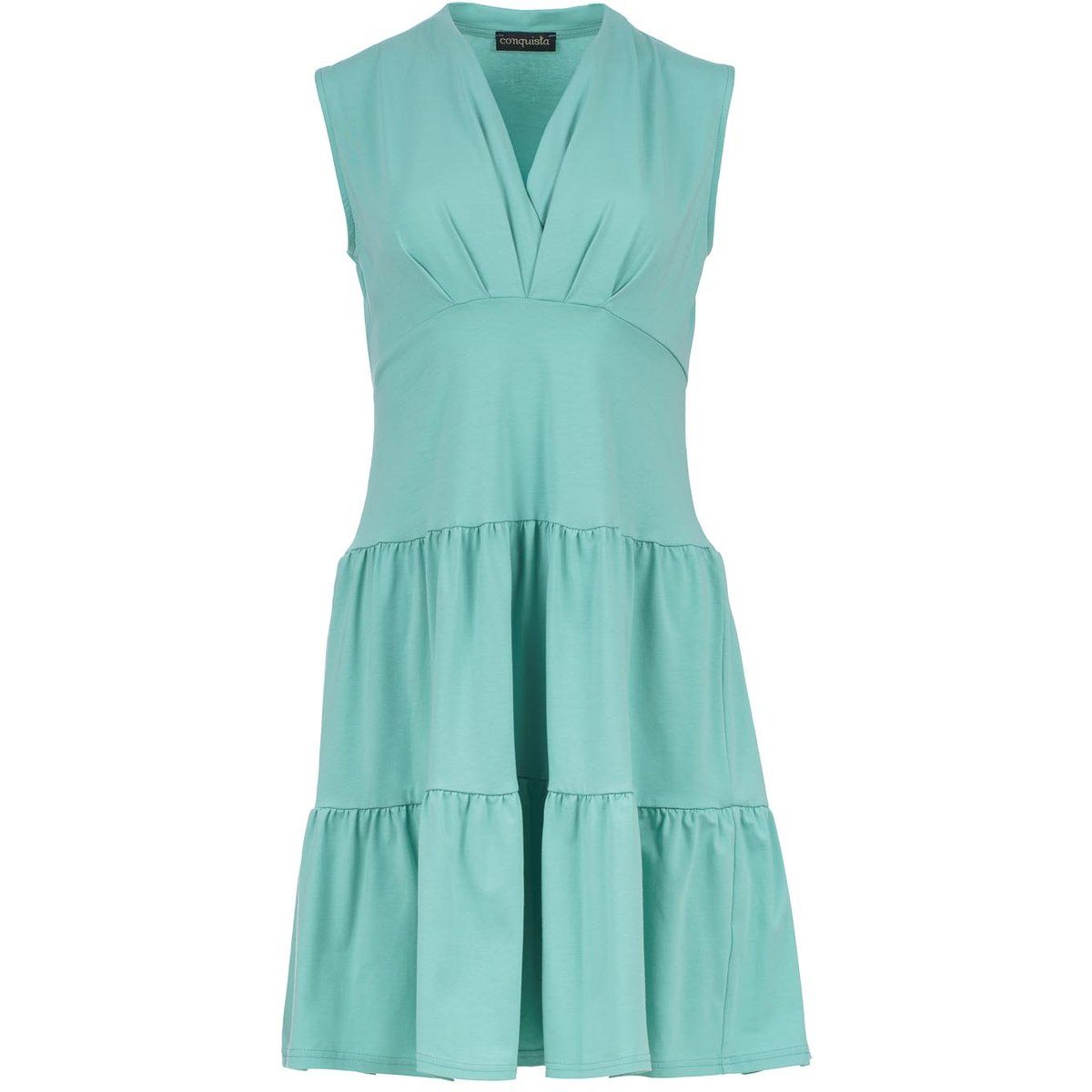 Jade – Ärmelloses Jerseykleid mit V-Ausschnitt – Lockere Passform, knielang