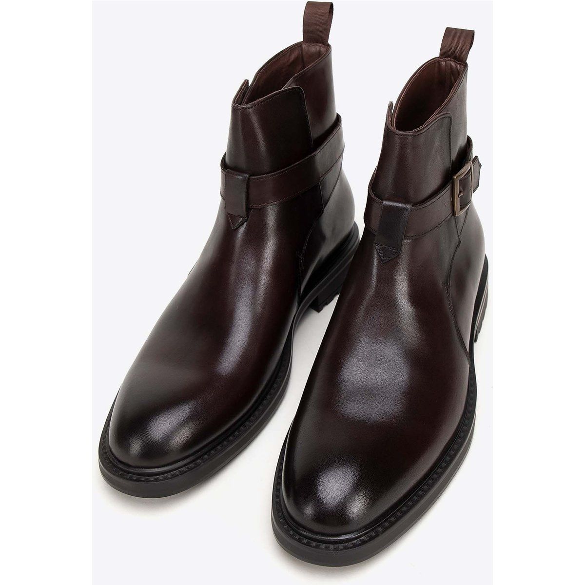 Wittchen Herren-Chelsea-Boots aus Leder mit Schnalle, Braun, Naturleder