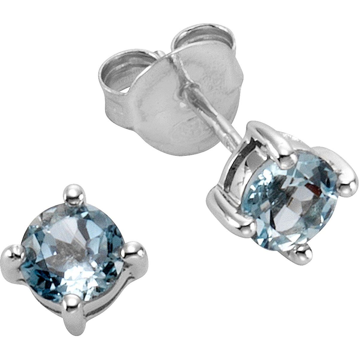Zeeme Gemstones Ohrringe Silber 925 rhodiniert mit Blautopas (beh.)
