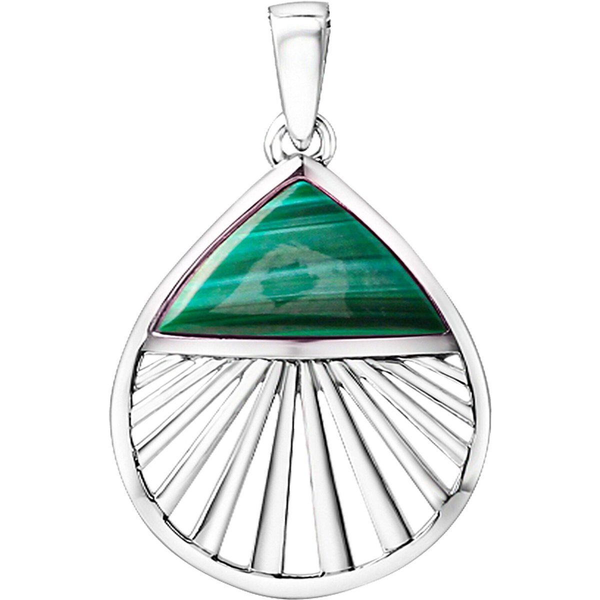 Zeeme Gemstones Anhänger 925/- Sterling Silber rhodiniert Malachit