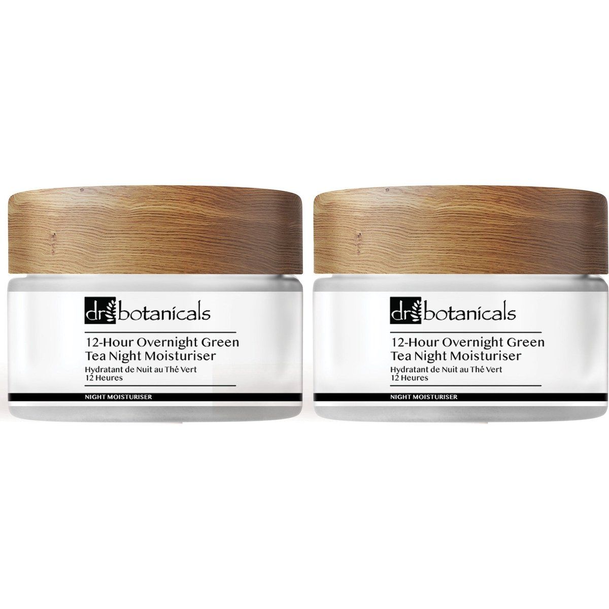 Dr Botanicals 12-Stunden Übernacht Grüntee Nachtfeuchtigkeitspflege 50 ml x 2 Duo-Pack
