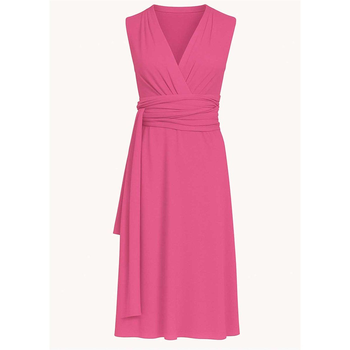 Ärmelloses Jerseykleid „Orchid“ mit Taillenband aus Viskose und Elastan