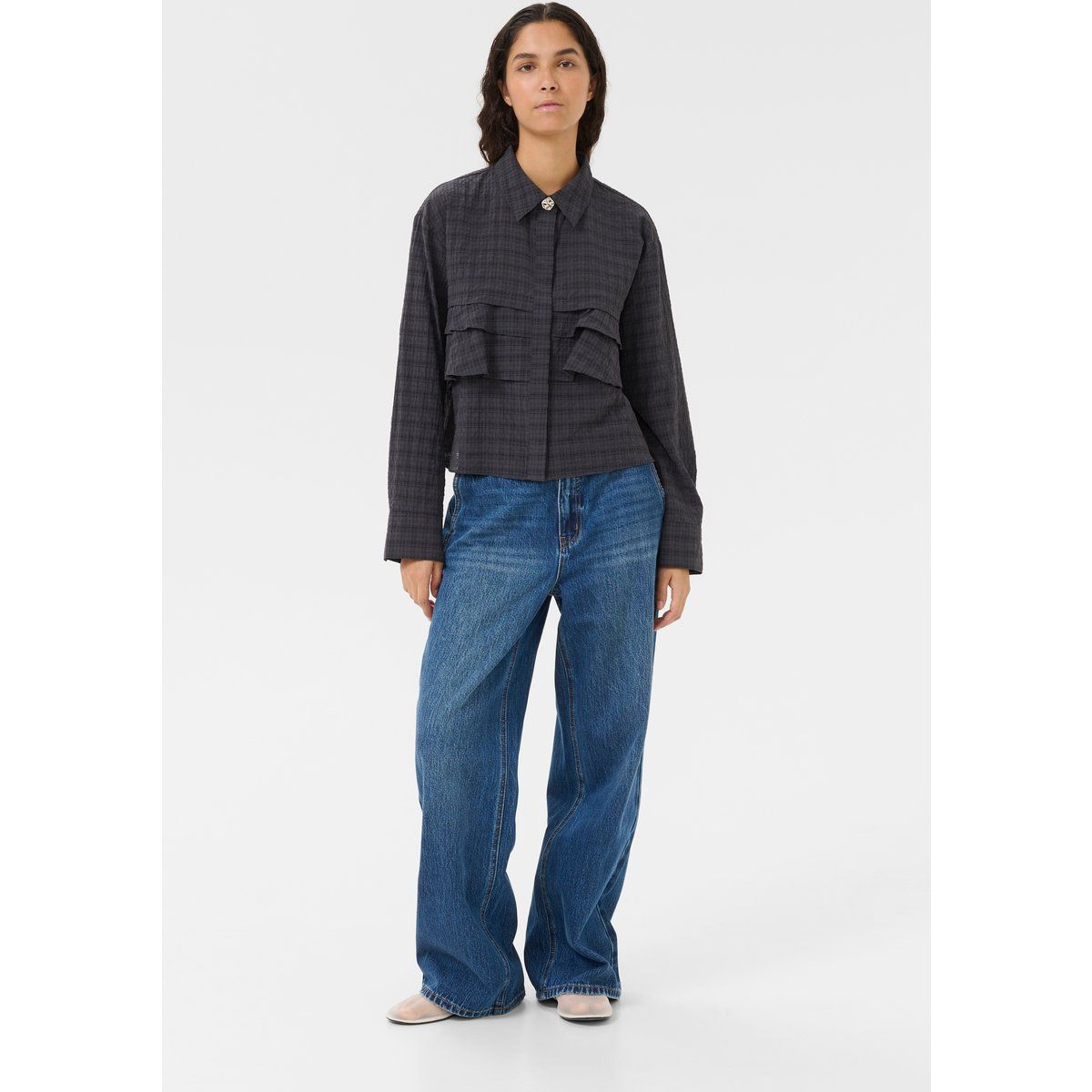 Langarm - Hemd KBAyo Baggy fit navy