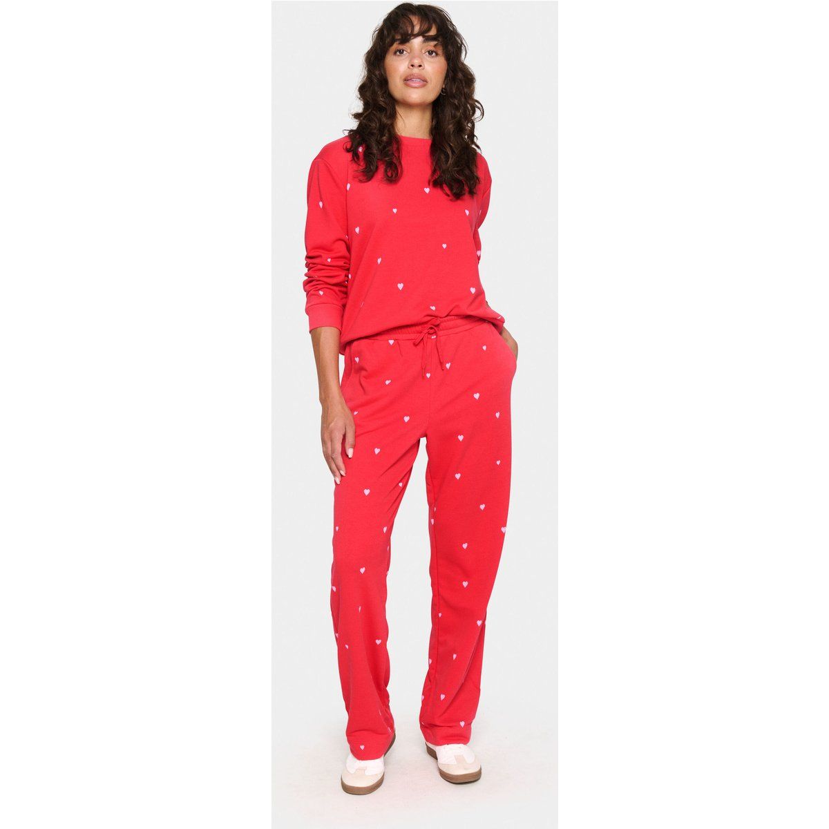 Casual Hose Gerade Passform Viva Magenta Bonbon Harts red