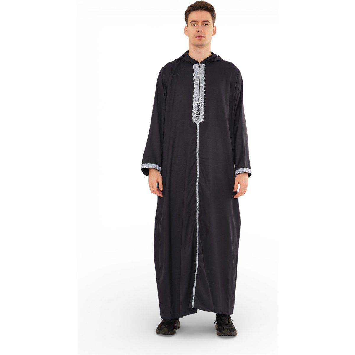 Marokkanische Thobe-Robe für Männer, Eid, Marineblau, mit Kapuze, Djellaba, Ramadan, Jubba – HM3
