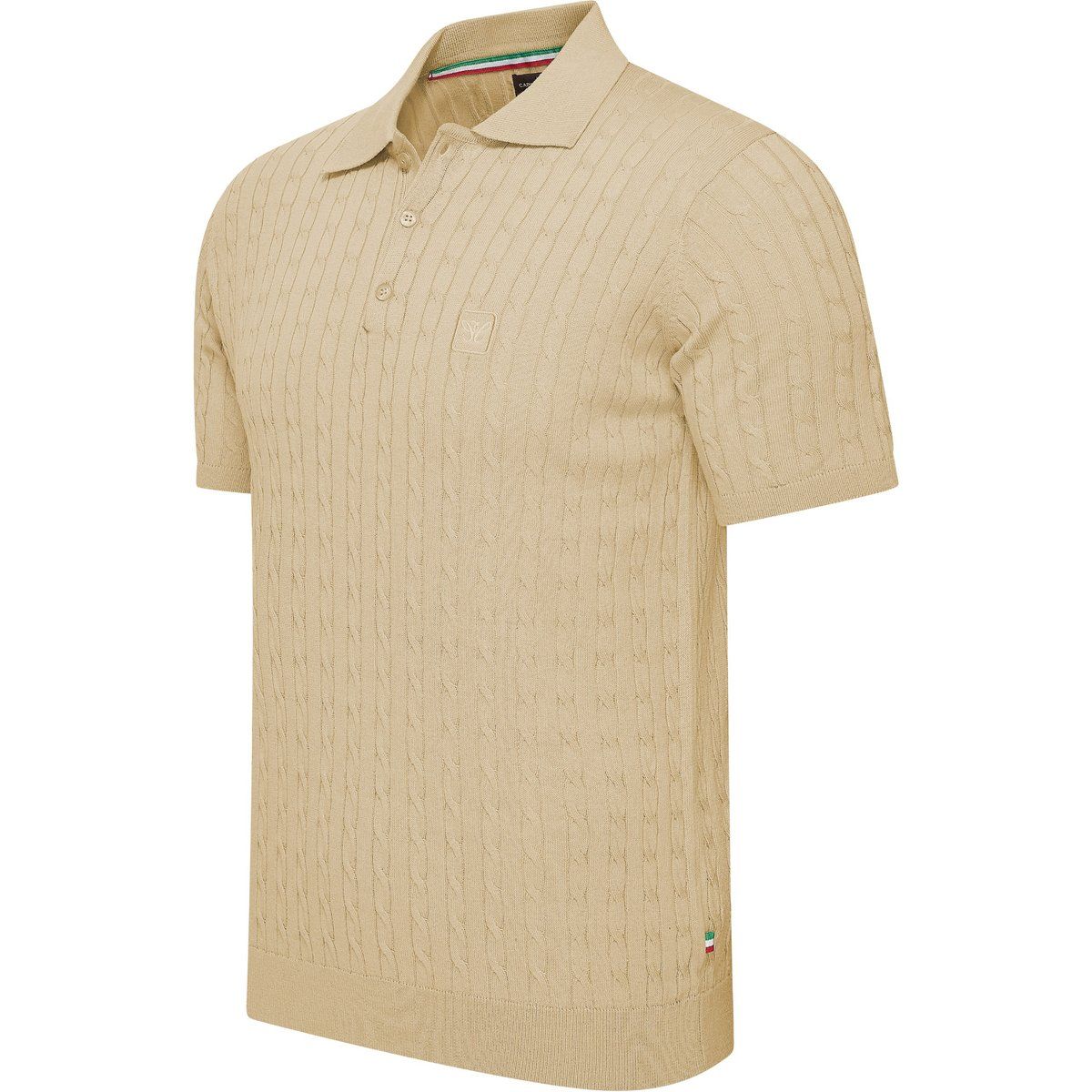 Cappuccino Italia Caorle Cable Knit Polo  Schwarz