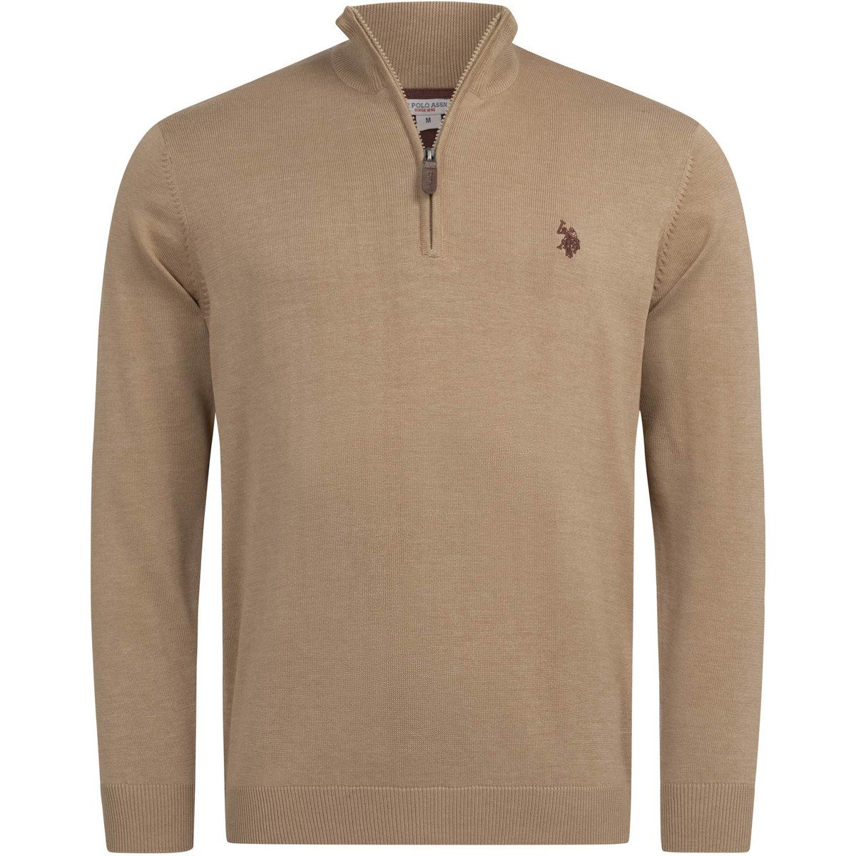 U.S. POLO ASSN. Herren Half-Zip Strickpullover USKnooxx aus Baumwollmix