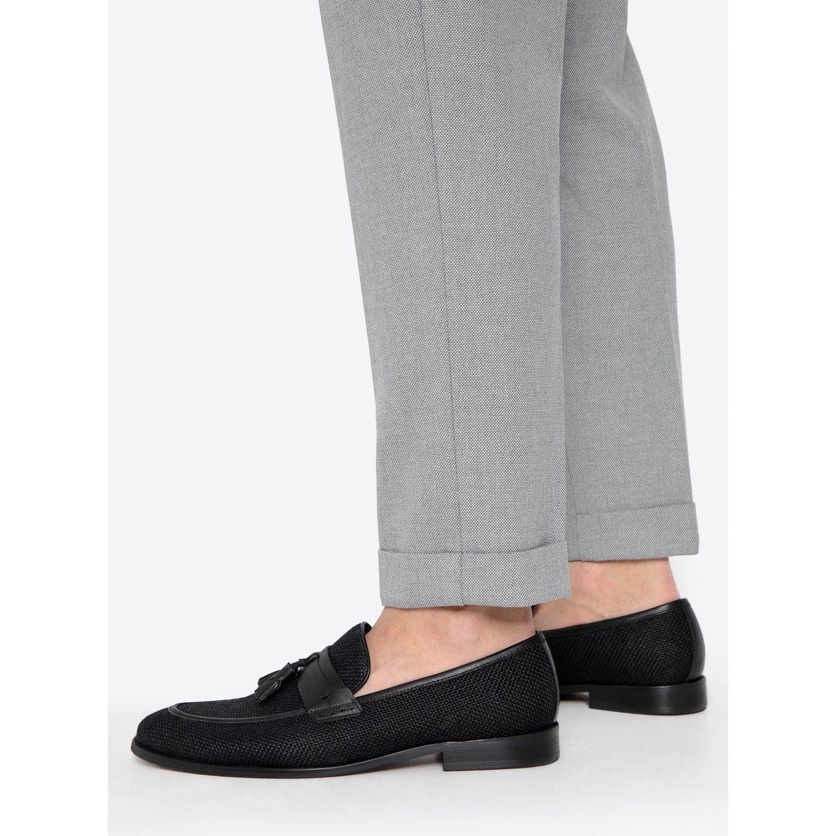 Wittchen Herren-Quastenslipper, schwarz, Echtleder