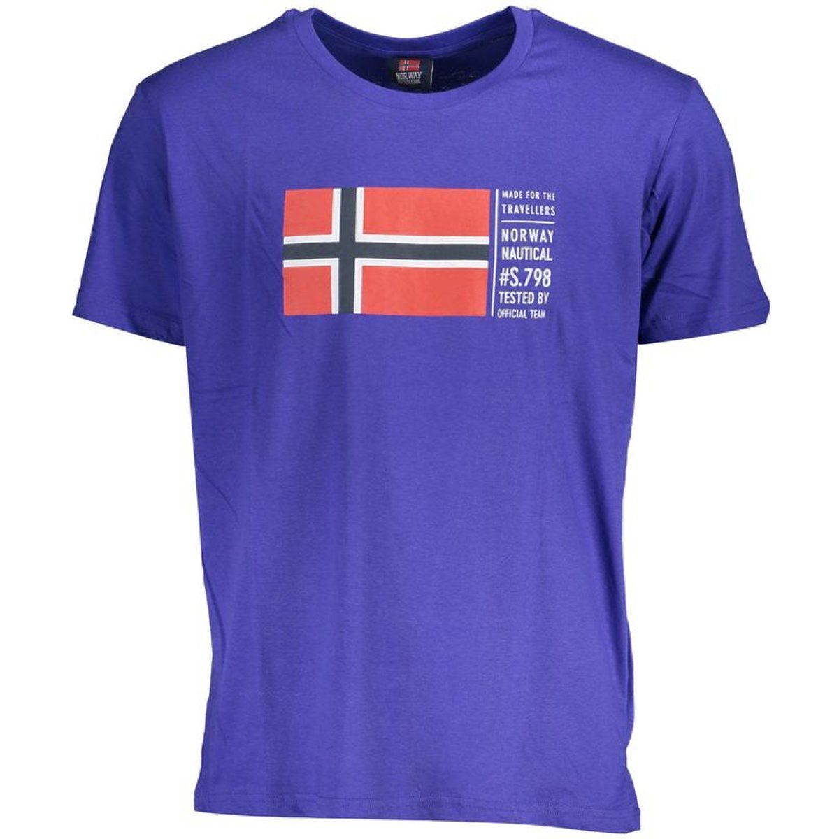 Norwegen 1963 Blaues Baumwoll Herren T-Shirt