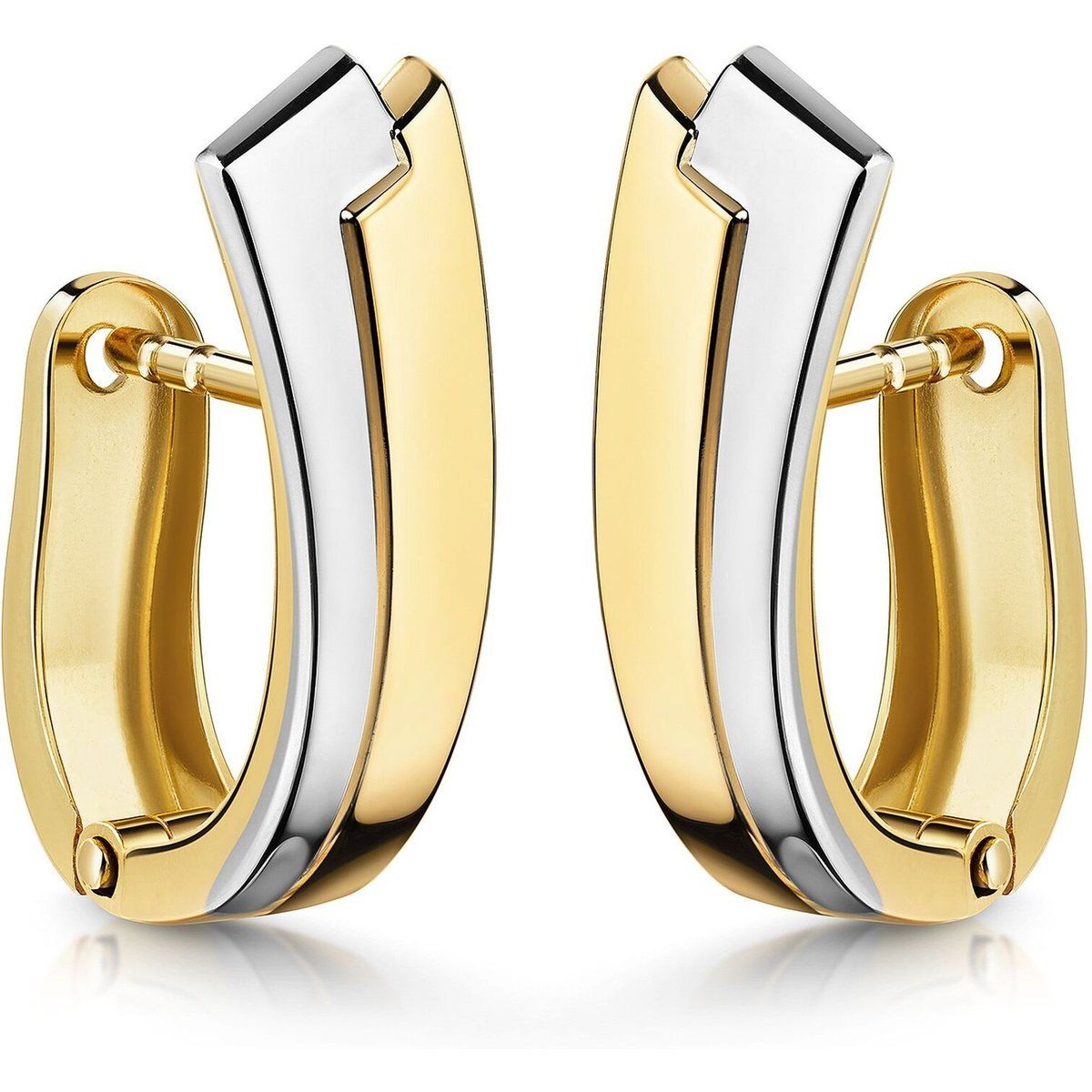 Fascination by Ellen K. Klappcreolen 375/- Gelbgold bicolor glanz