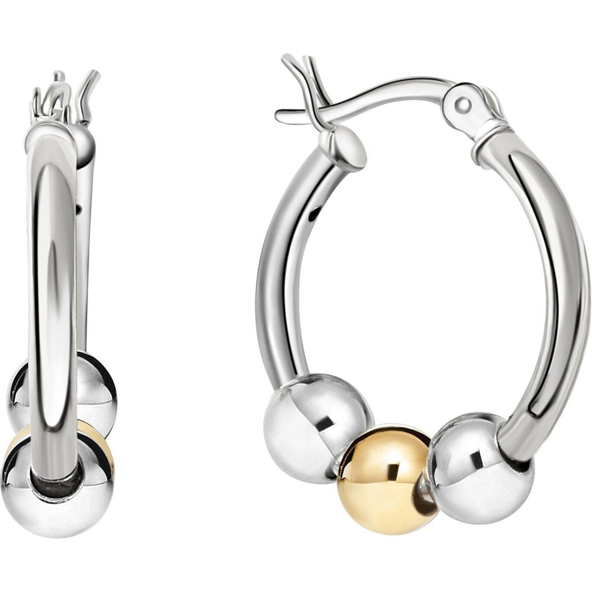 Zeeme Silber Creolen 925/- Sterling Silber rhodiniert/rosé