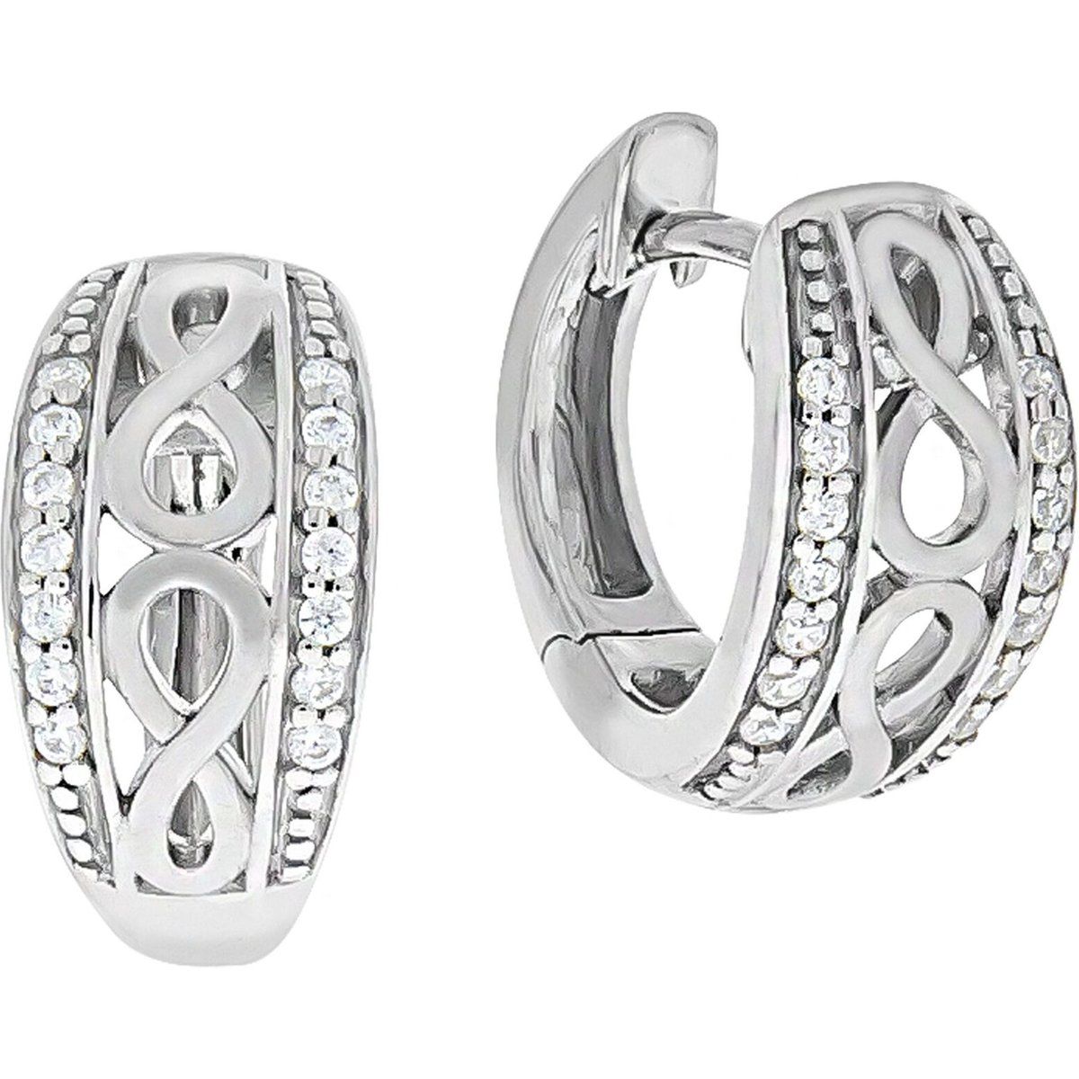 Zeeme Silber Ohrringe Silber 925 Zirkonia weiß