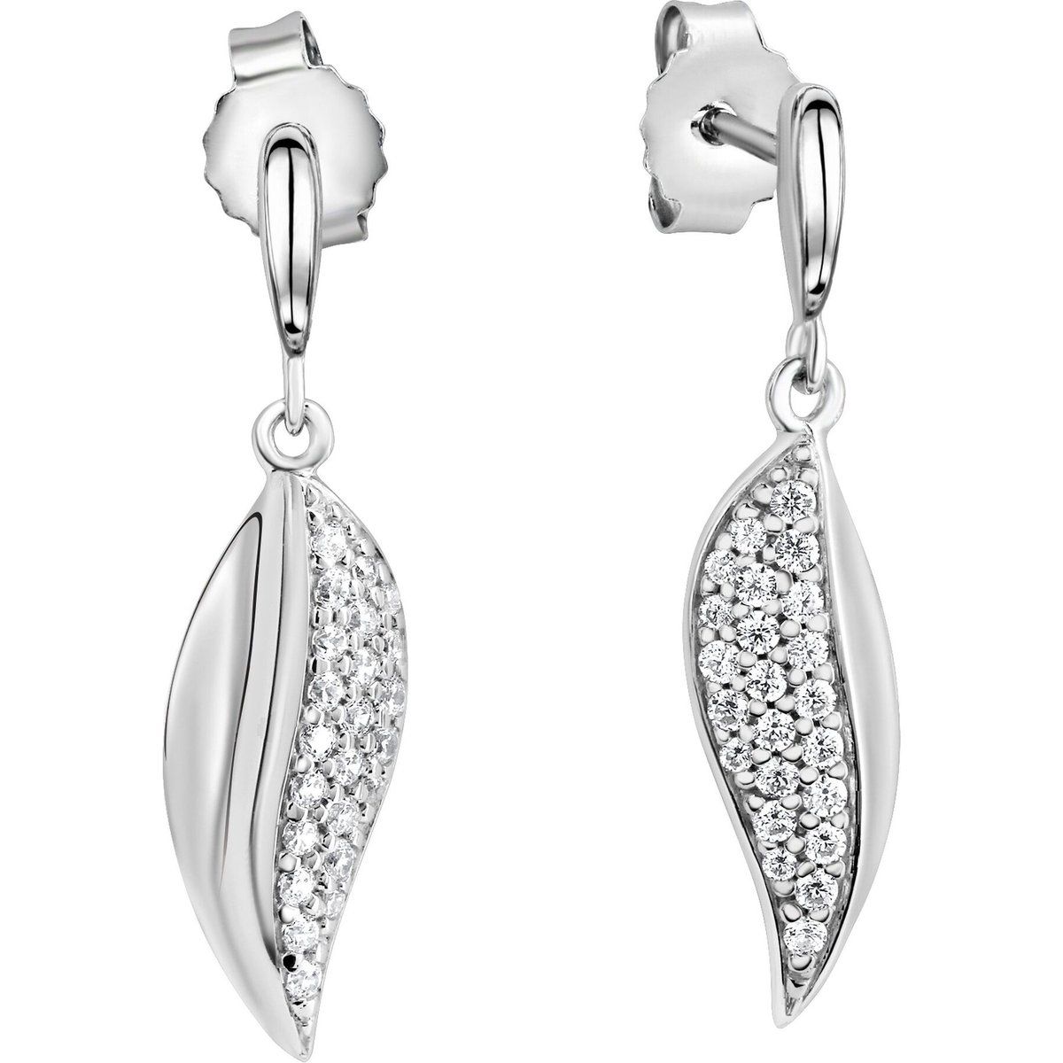 Zeeme Silber Ohrringe Silber 925 mit Zirkonia weiß