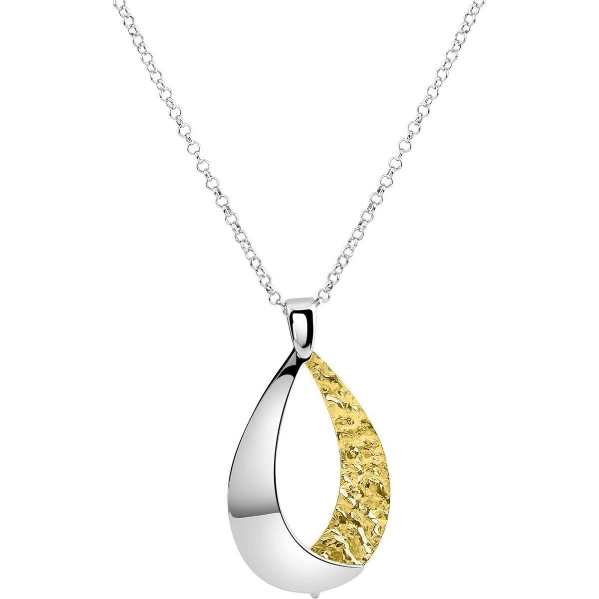 Zeeme Silber Anhänger mit Kette 925/- Sterling Silber bicolor