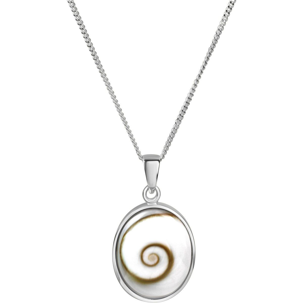 Zeeme Pearls Halskette Silber 925 rhodiniert mit weißer Muschel 45cm lang