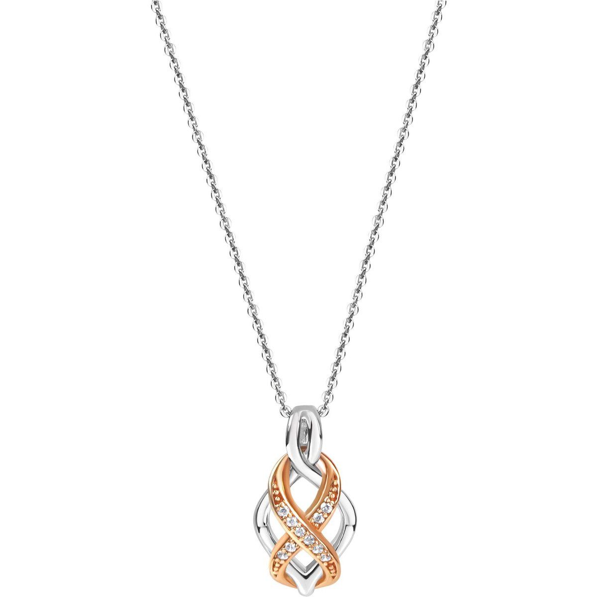 Zeeme Silber Halskette Silber 925 zweifarbig mit Unendlichkeits-Motiv
