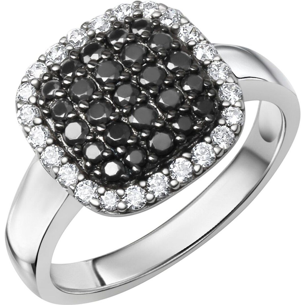 Zeeme Silber Ring 925/- Sterling Silber rhodiniert Zirkonia