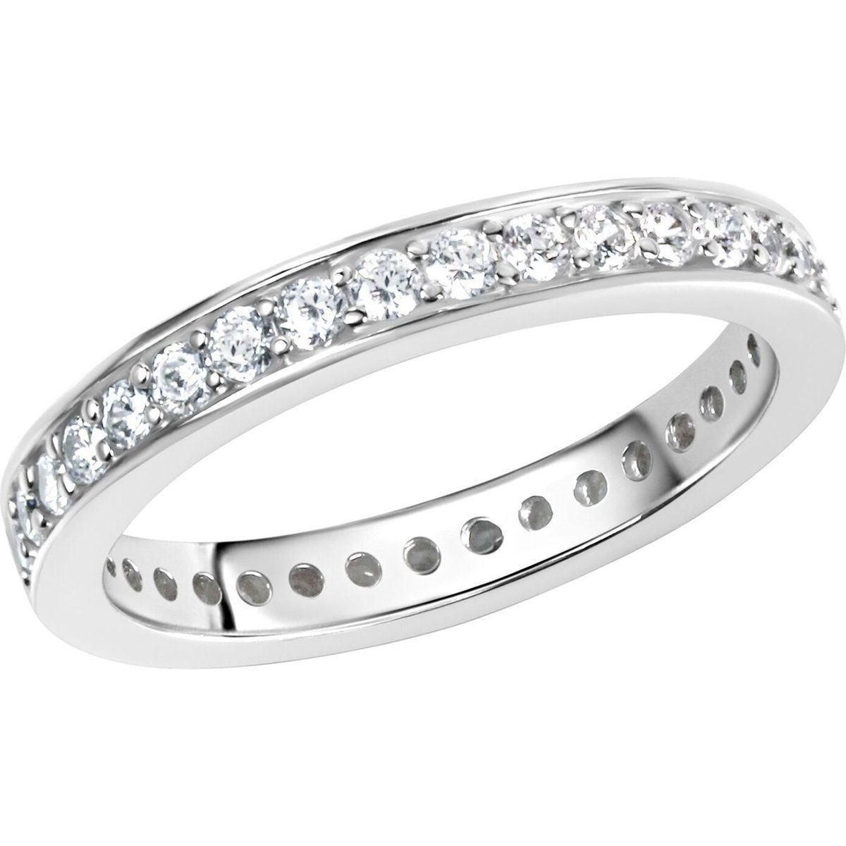 Zeeme Silber Ring 925 Silber Zirkonia weiß