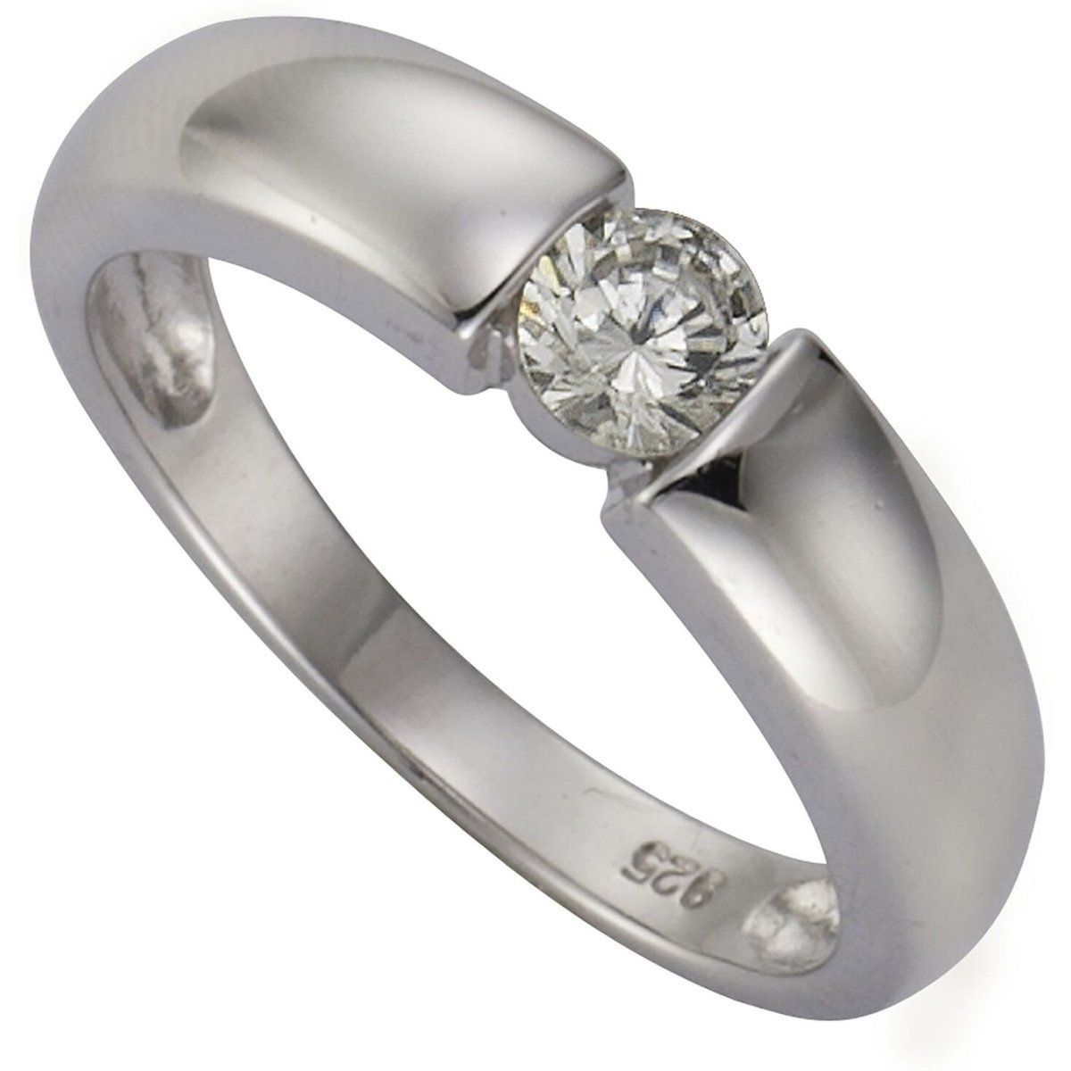 Zeeme Silber Ring Silber 925 mit Zirkonia weiß