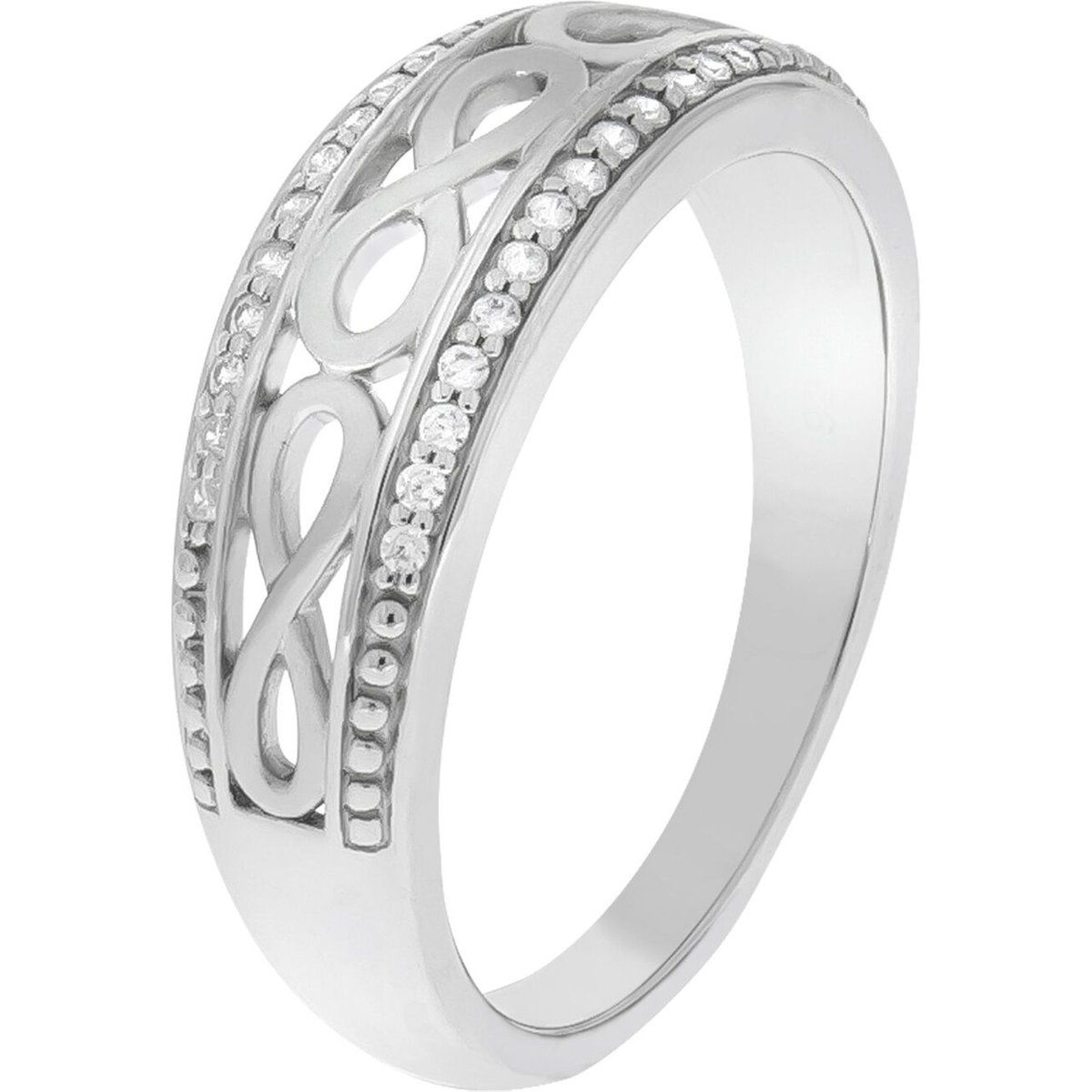 Zeeme Silber Ring Silber 925 glanz/mattiert Zirkonia