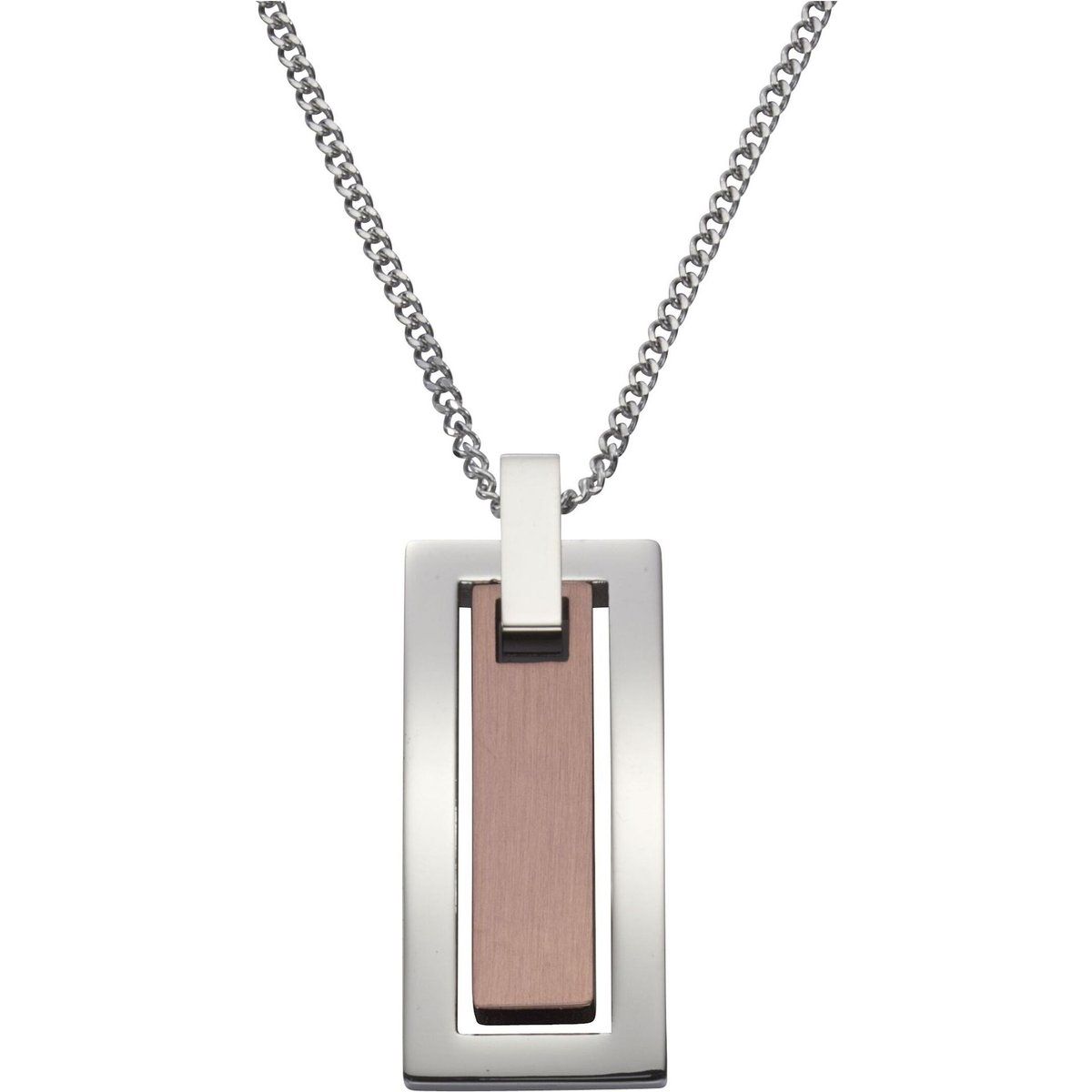 Zeeme Stainless Steel Halskette Edelstahl zweifarbig 50cm lang