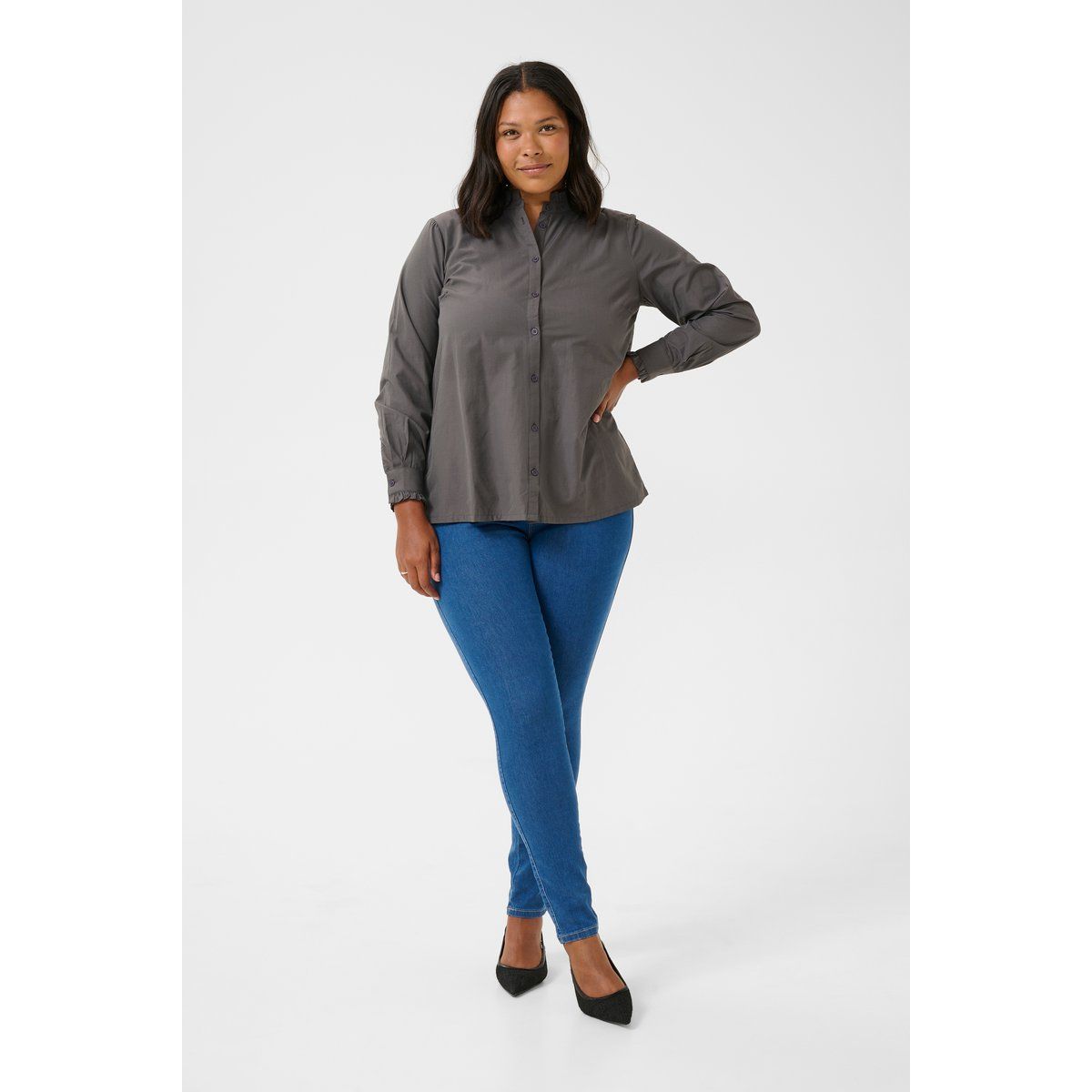 Langarm - Hemd Regular fit Black Oyster