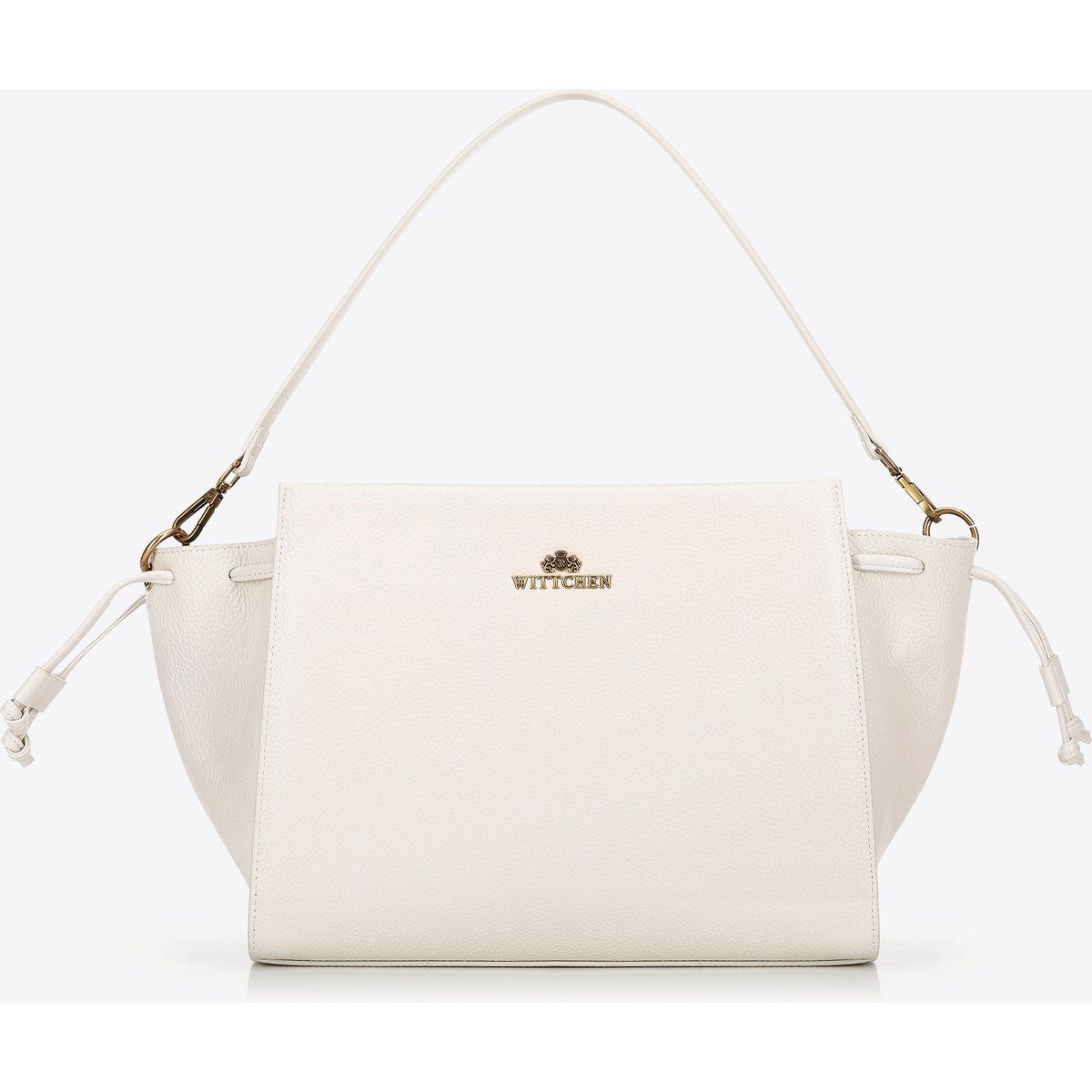 Wittchen Damen-Ledertasche mit Riemen, Creme, Naturleder