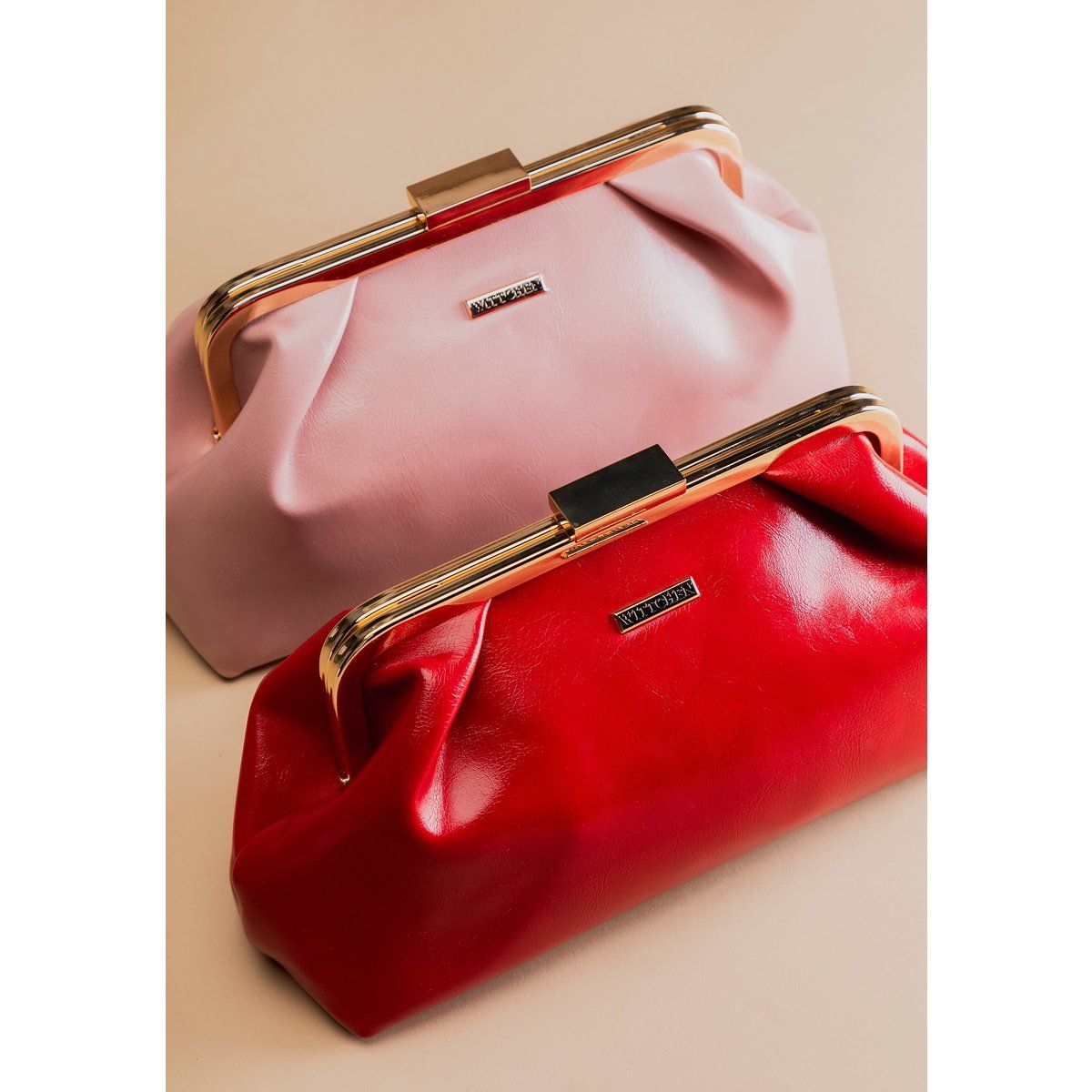 Wittchen Damenhandtasche aus Kunstleder mit Verschluss, rosa, Öko-Leder
