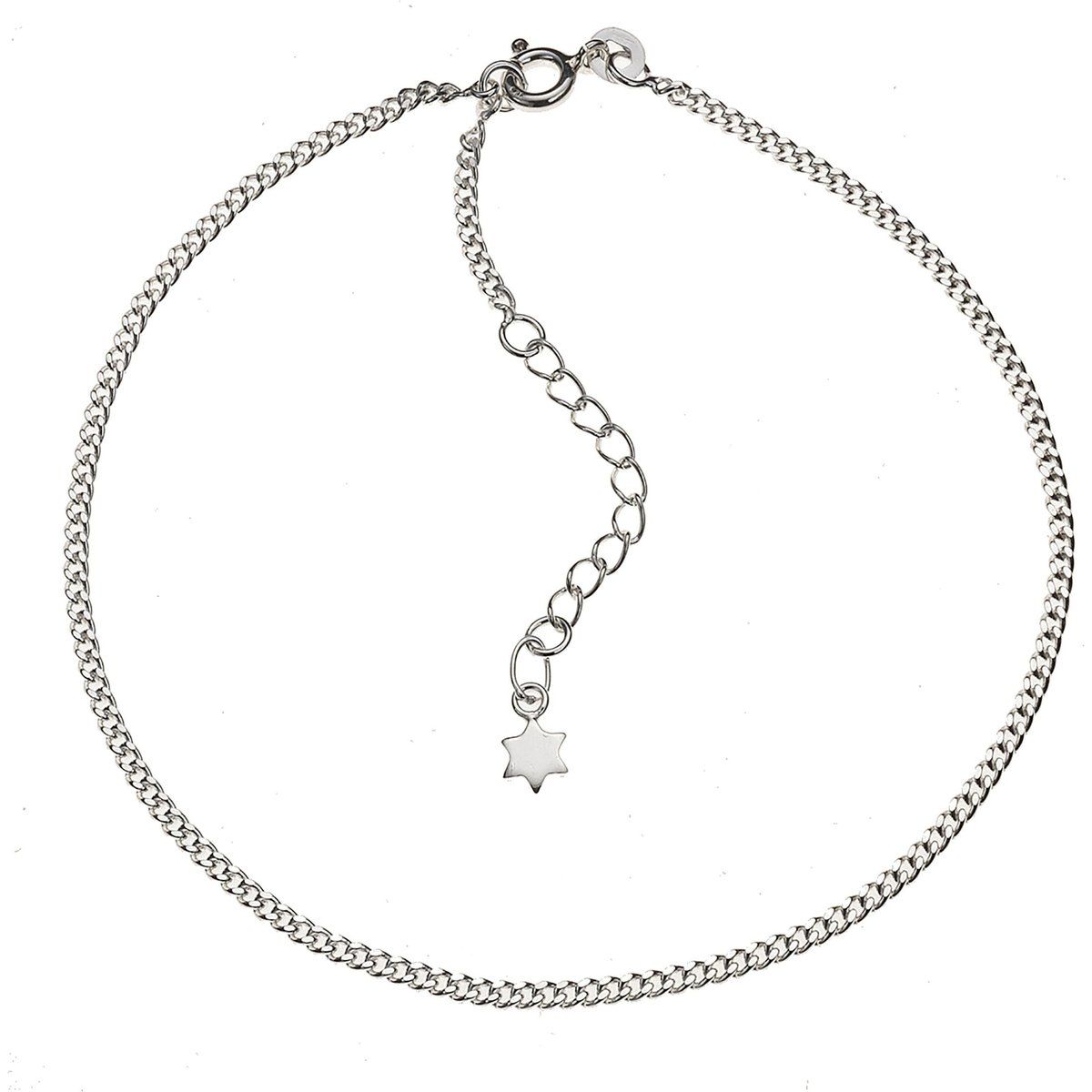 Zeeme Silber Fusskette 925 Silber Stern Motiv