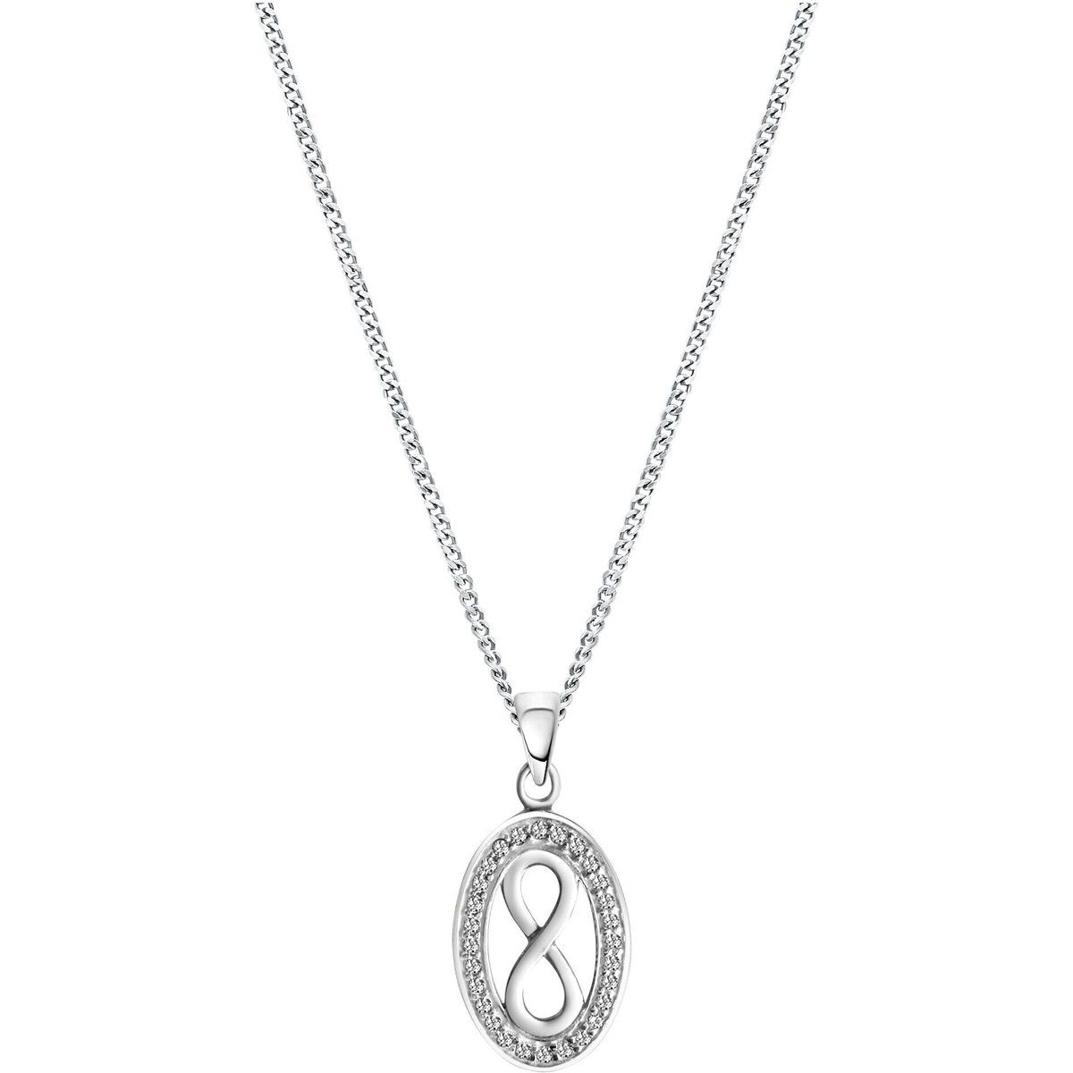 Zeeme Silber Halskette Silber 925 rhodiniert mit Unendlichkeits-Symbol