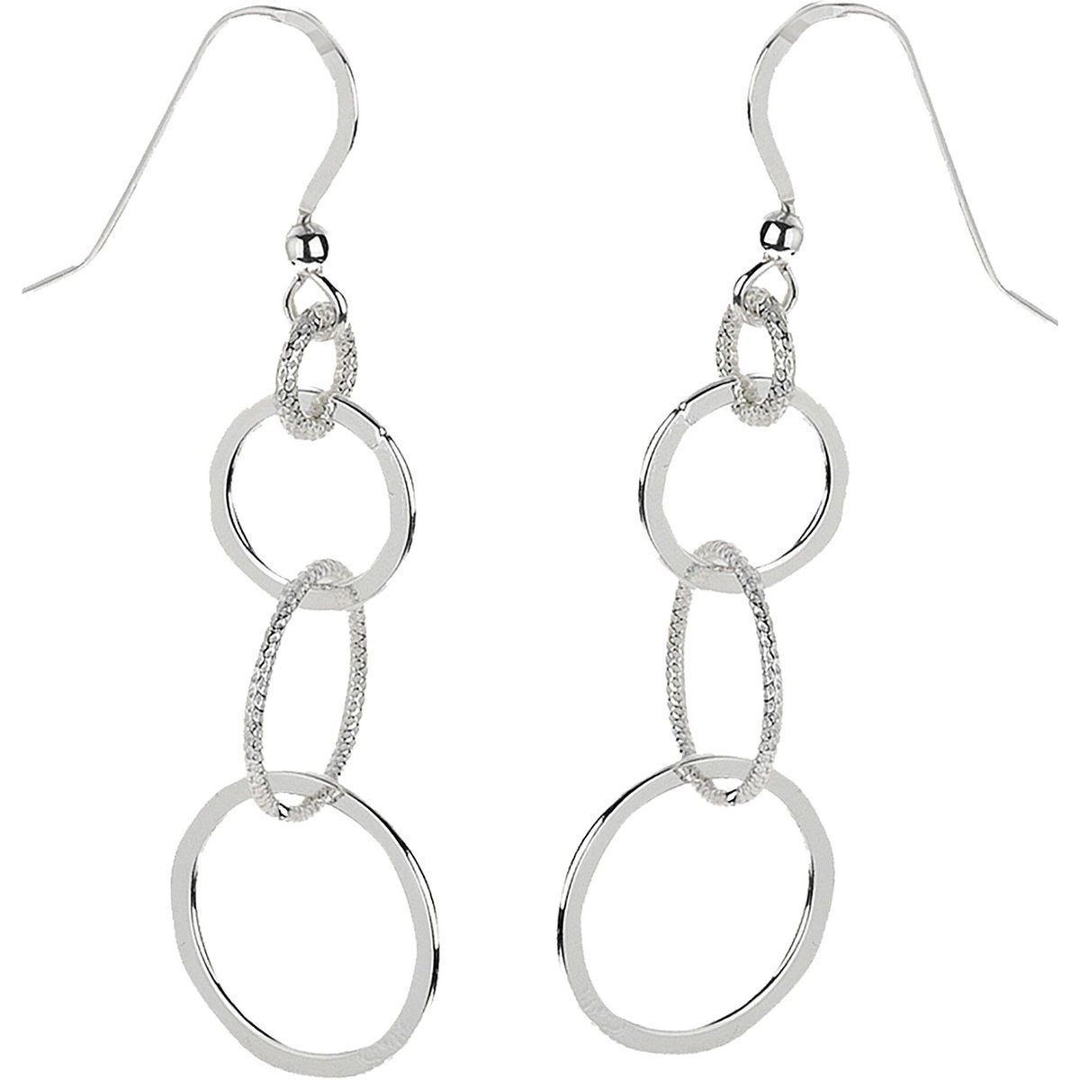 Zeeme Silber Ohrringe Silber 925 mit Ring-Motiv 52mm lang