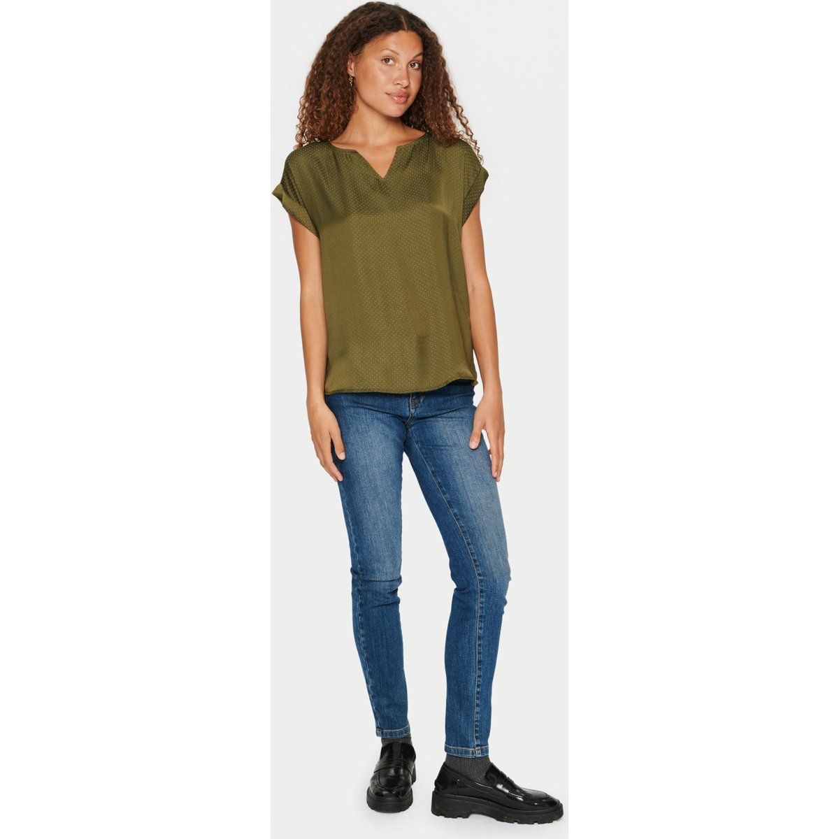 Ärmellose Bluse Classic fit Army Green dark green