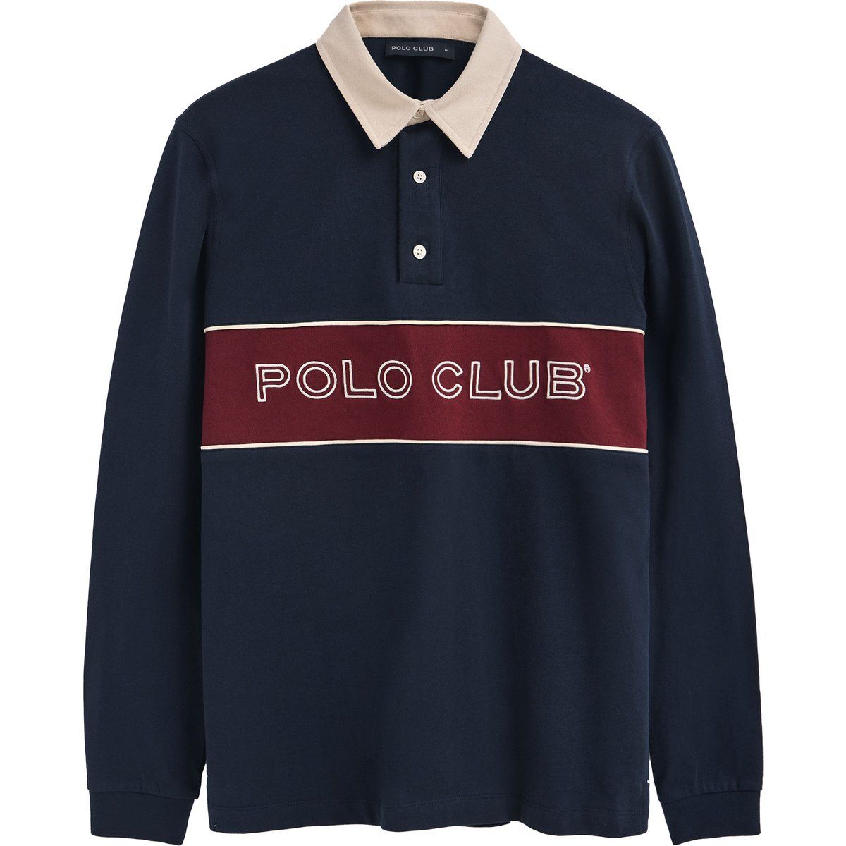Poloshirt Daviero marineblau mit gesticktem Polo Club-Logo