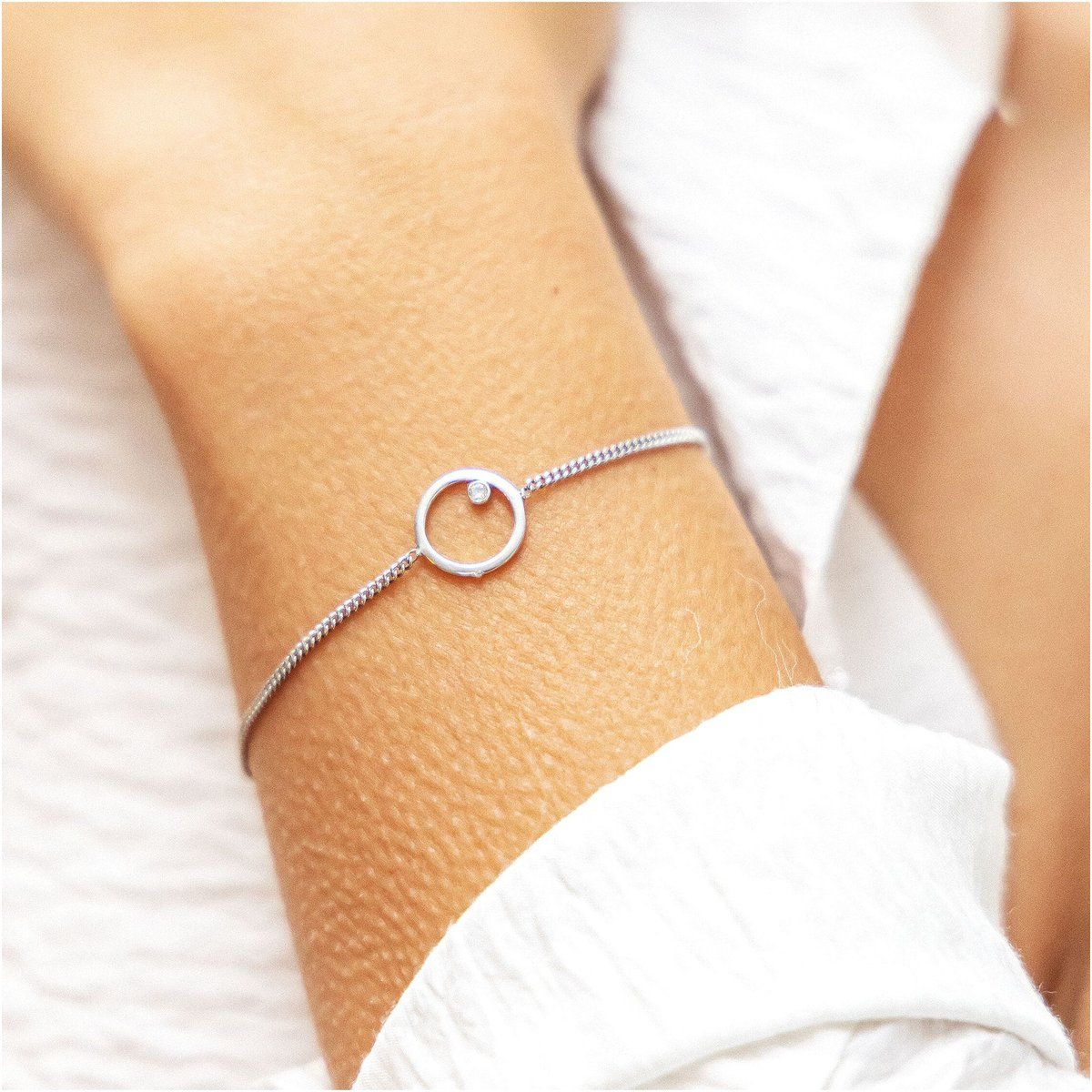cai Armband 925 Sterling Silber rhodiniert Zirkonia Kreis