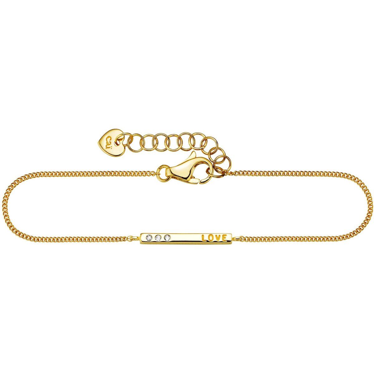 cai Armband 925/- Sterling Silber vergoldet Zirkonia Love