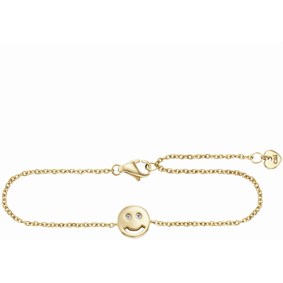 cai Armband 925/- Sterling Silber vergoldet Zirkonia Smile