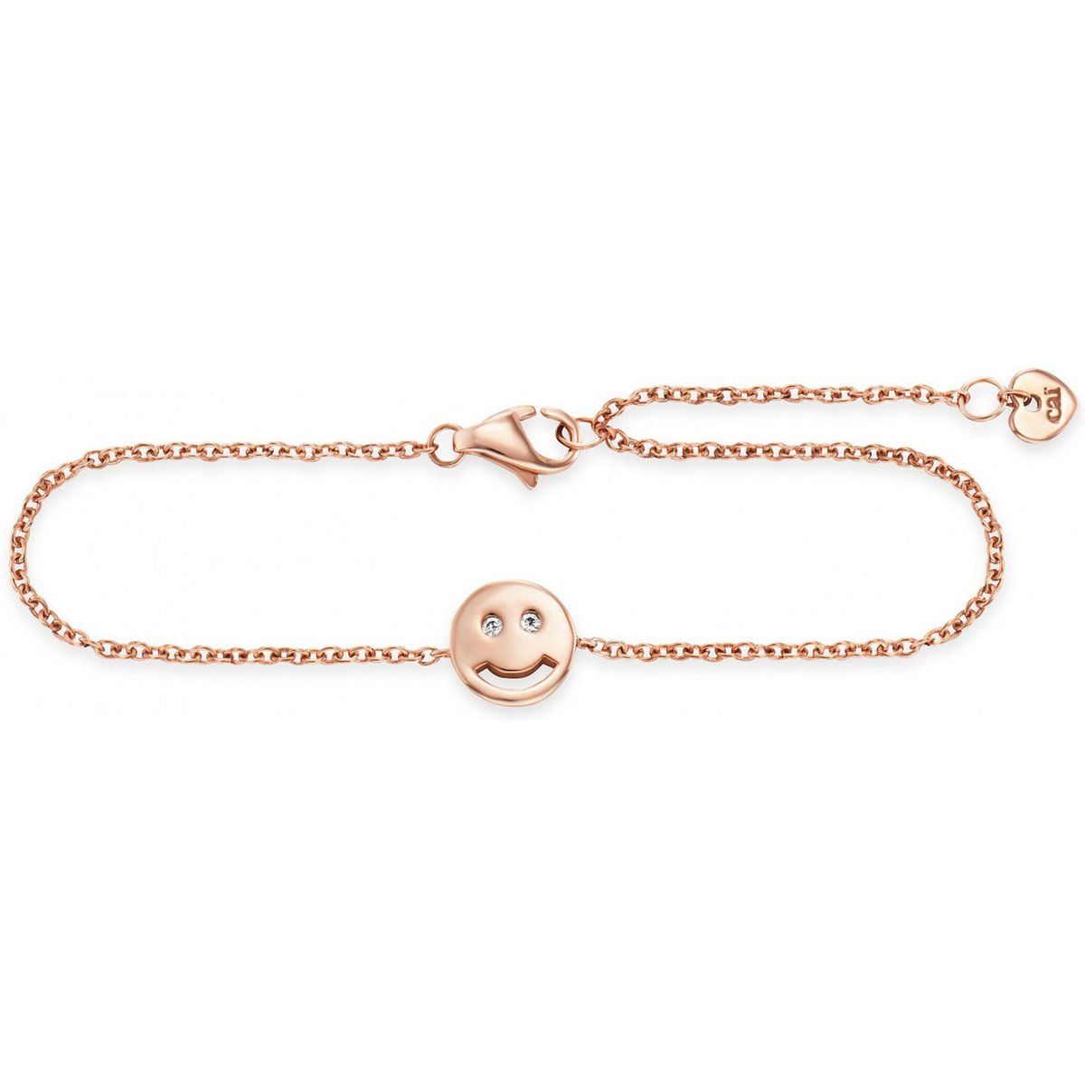 cai Armband 925/- Sterling Silber rotvergoldet Zirkonia Smile