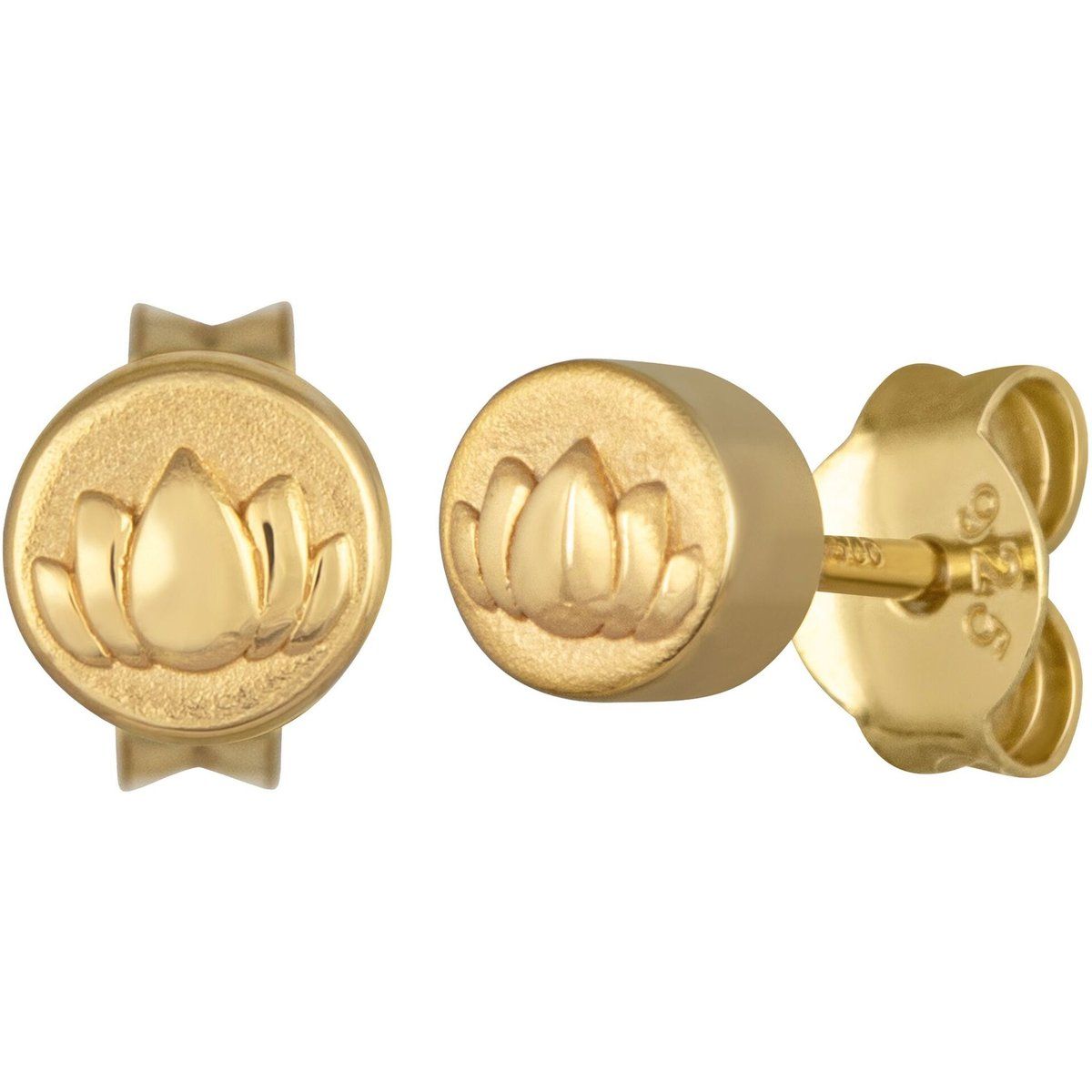 cai Ohrstecker 925/- Sterling Silber vergoldet Lotusblüte