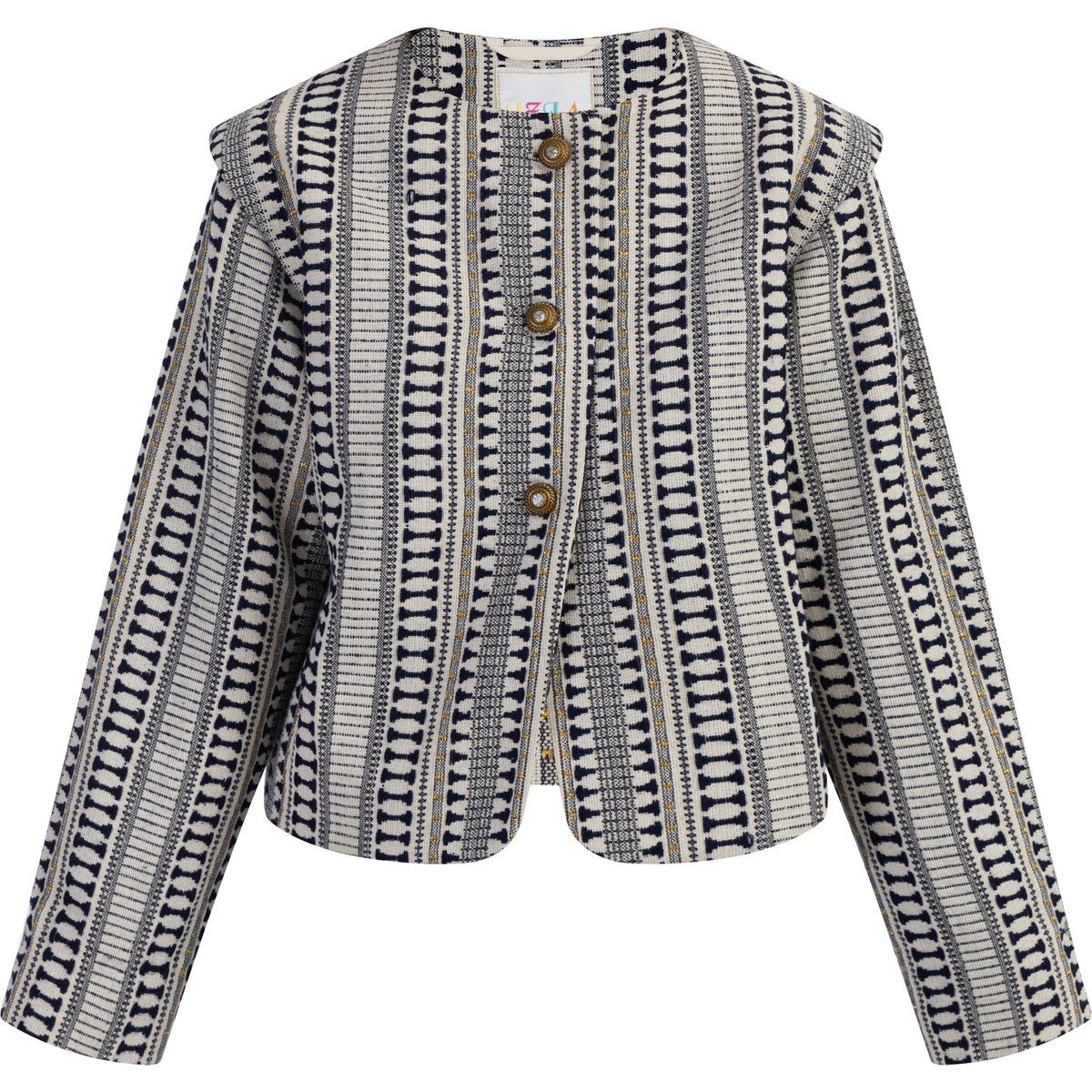 IZIA Kurze Blazerjacke Damen Dunkelmarine Wollweiss