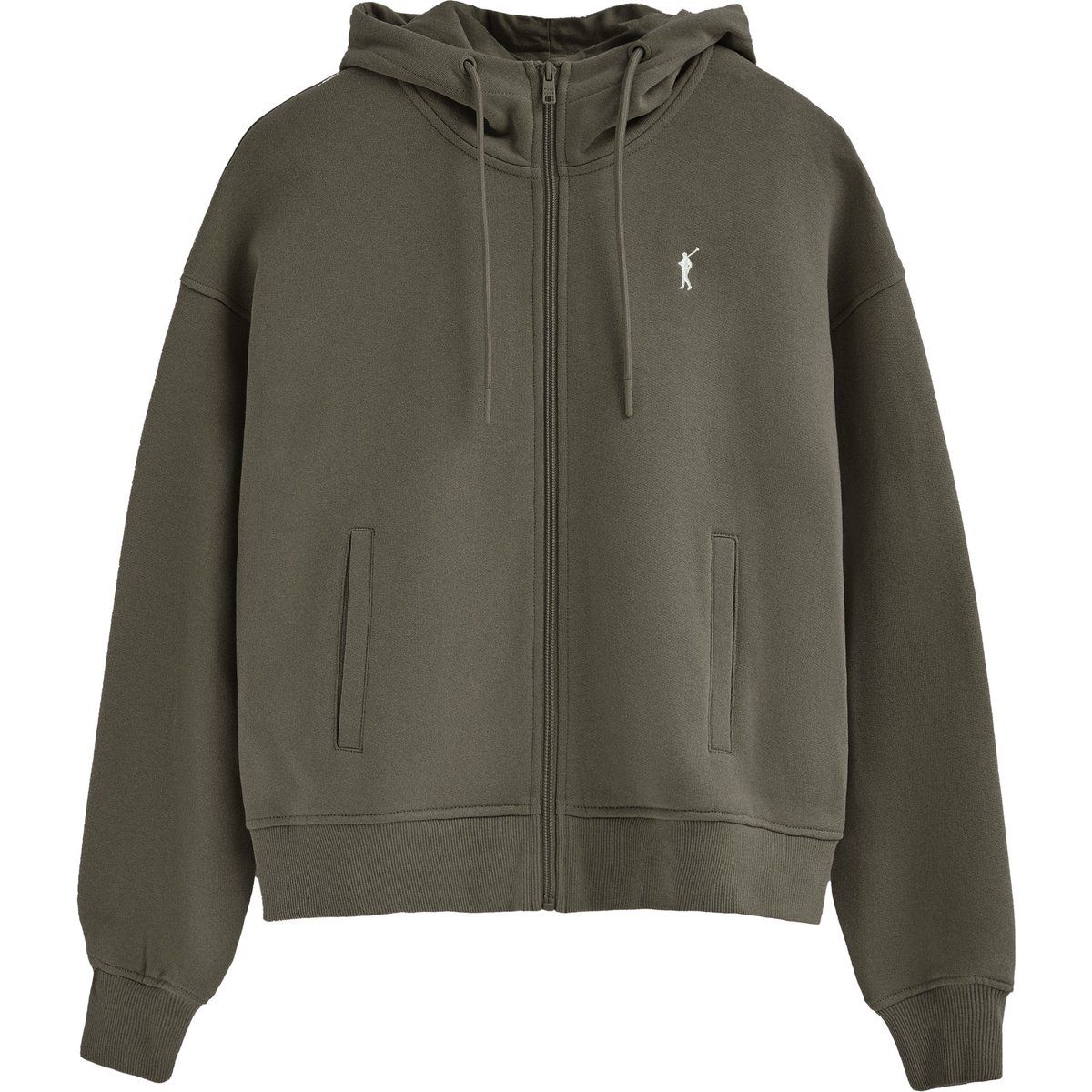 Sweatshirt armeegrün mit Kapuze mit Reißverschluss und Rigby Go-Logo