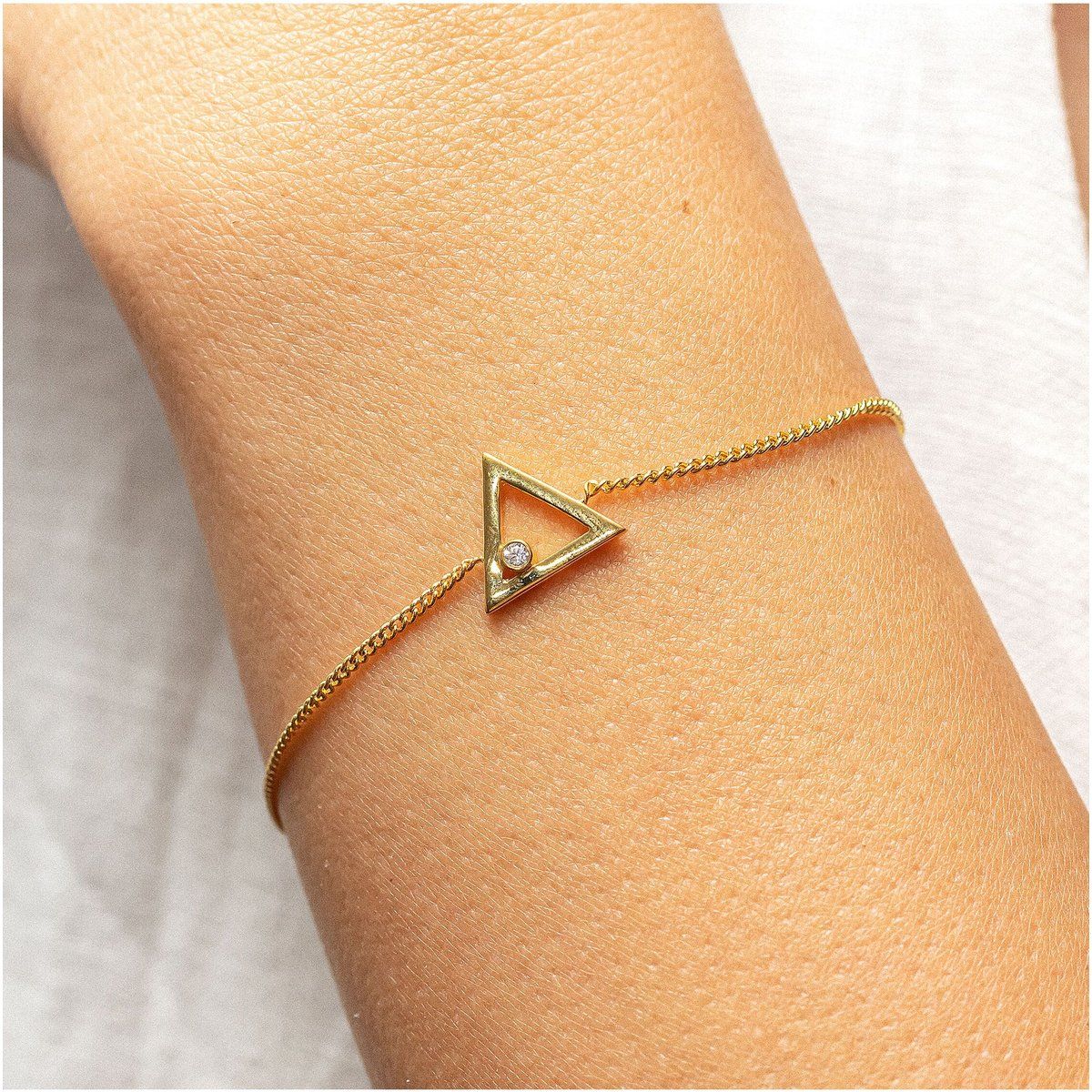 cai Armband 925 Sterling Silber gelb vergoldet Zirkonia Dreieck